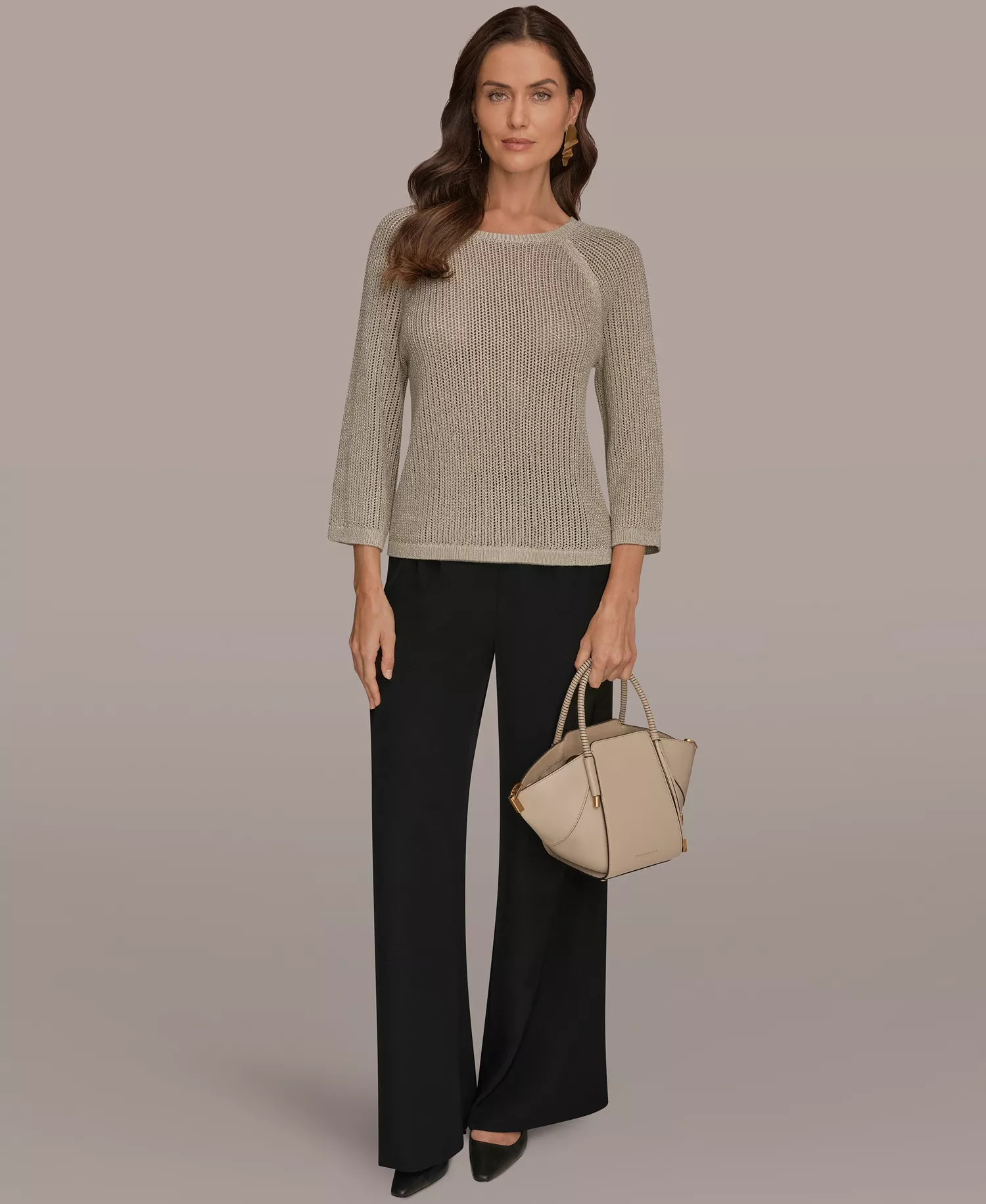 Petite Crew Neck Sweater - Tuscan Gray - P/L