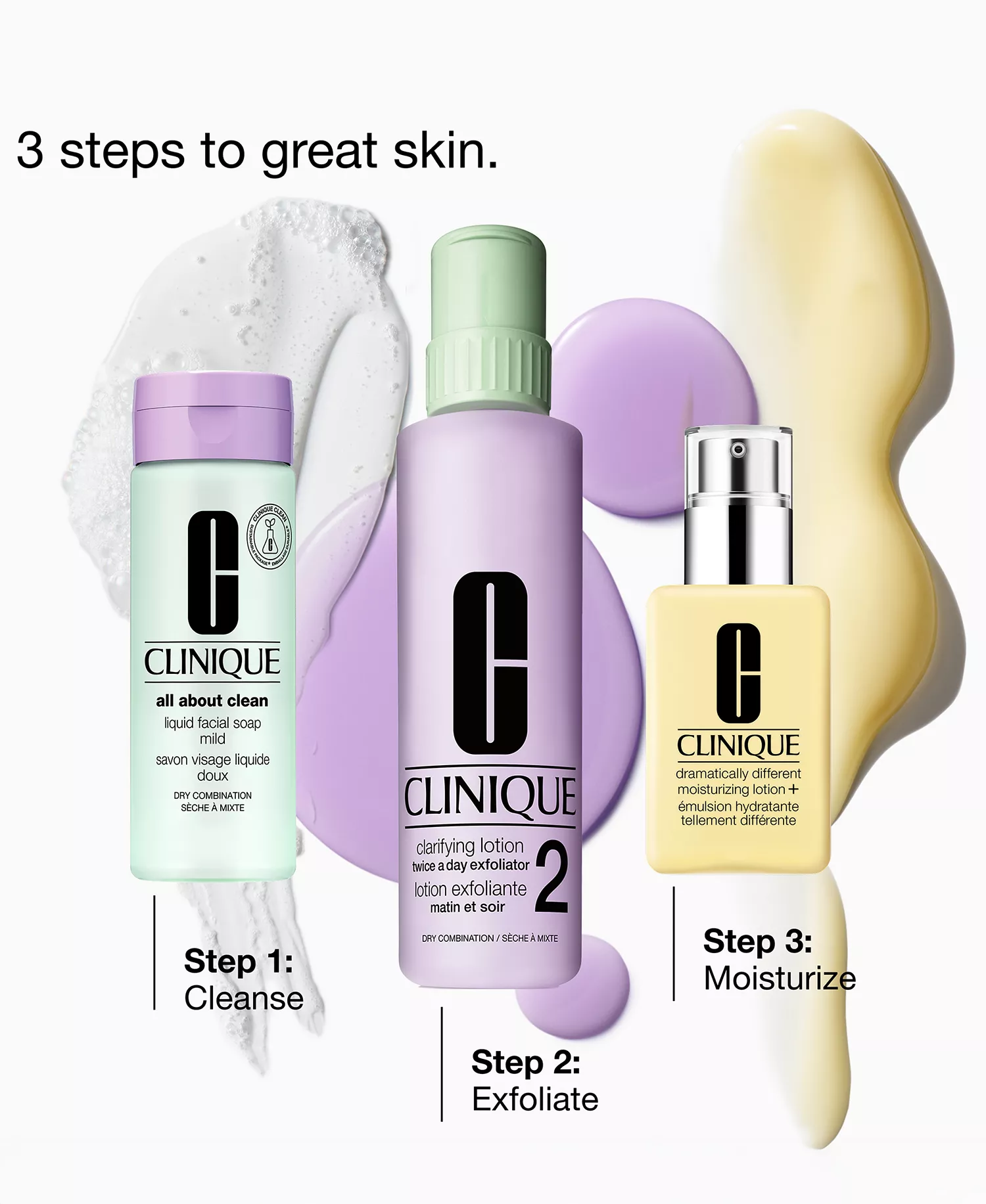 3-Pc. Healthy Skin Routine: Mini 3-Step Skincare Set For Dry Combination Skin - No Color - No Size