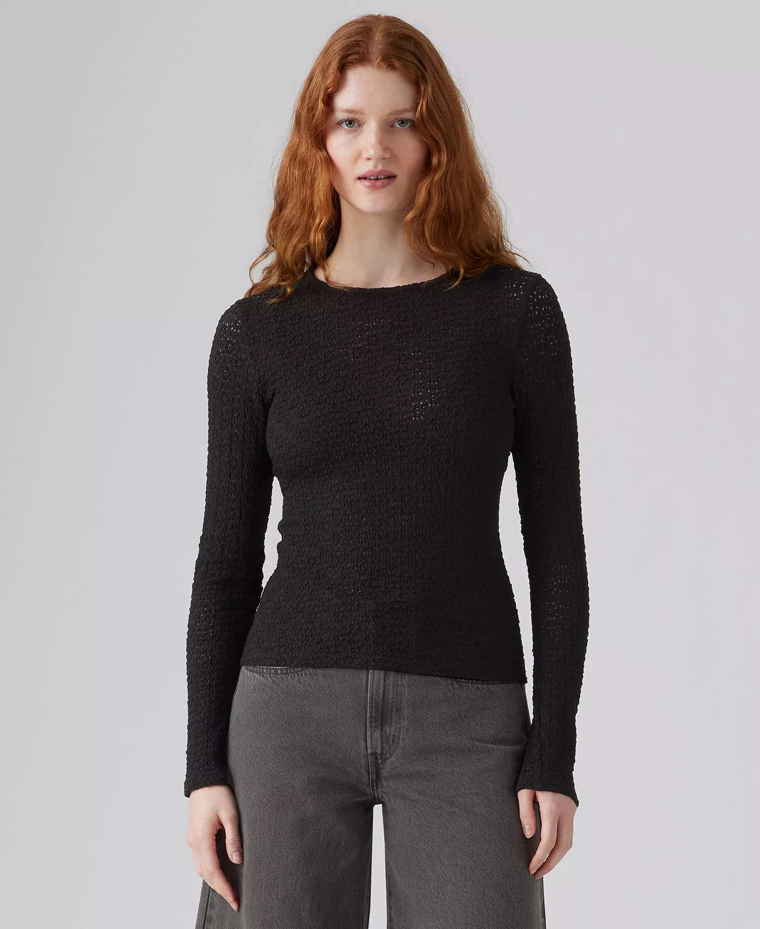 Premium Women's Anika Crewneck Long Sleeve Top - Anthracite Night - L