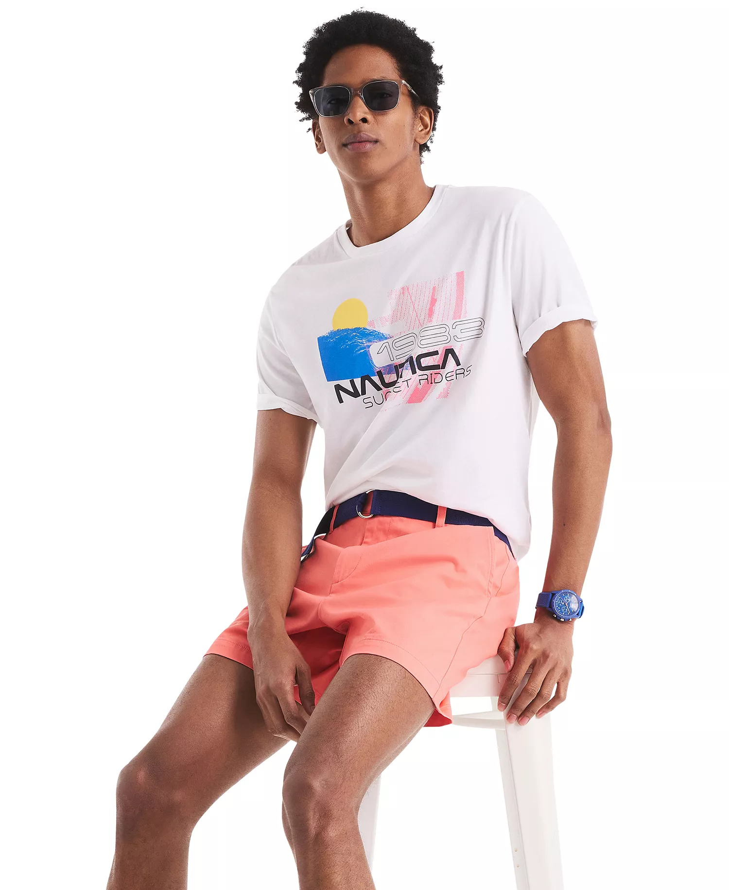 Men's Sunset Riders Logo Graphic T-Shirt - Bright White - 2XL