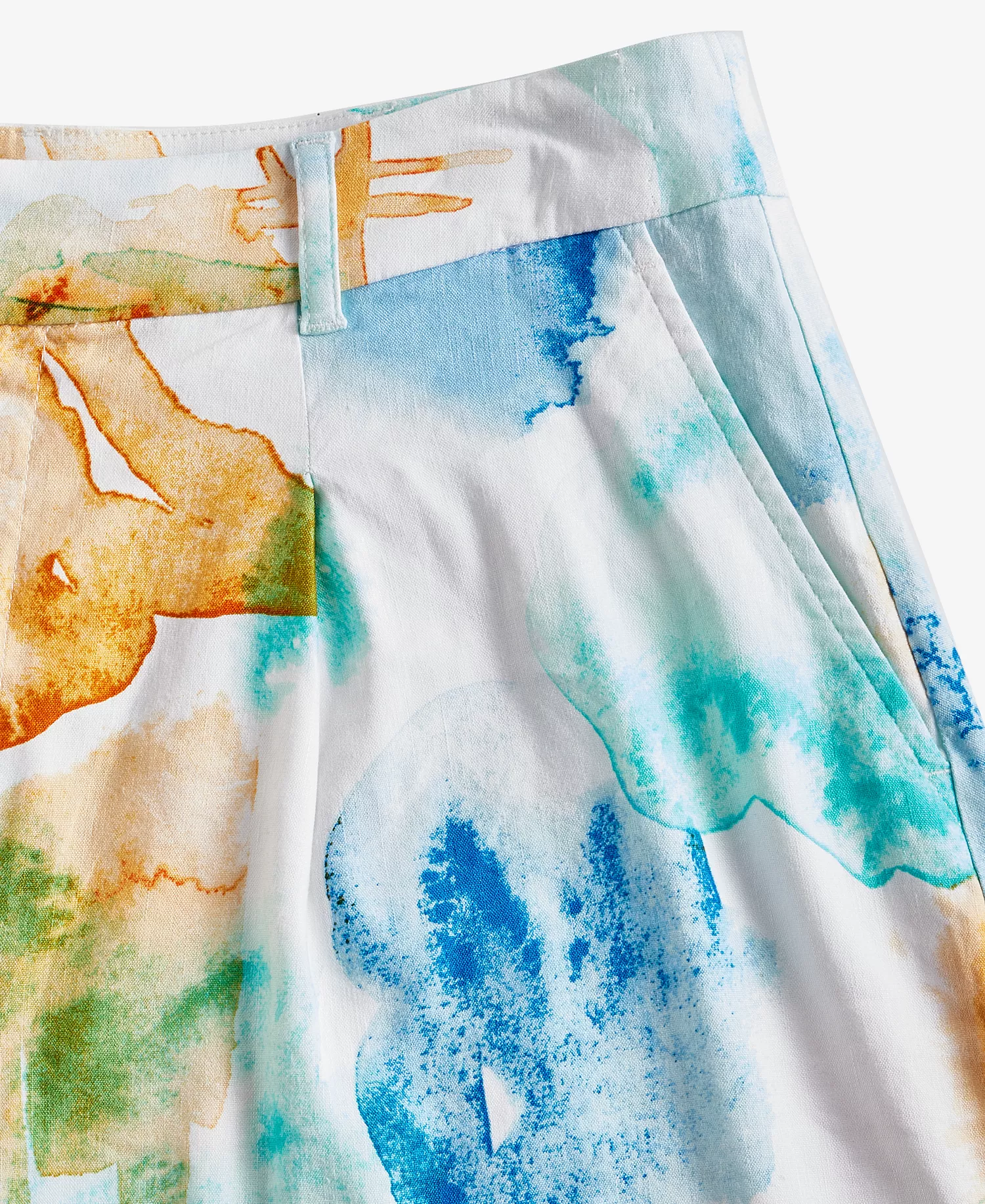 Women's Linen-Blend Bermuda Shorts, Macy's Exclusive - Bailey Abstract - 0