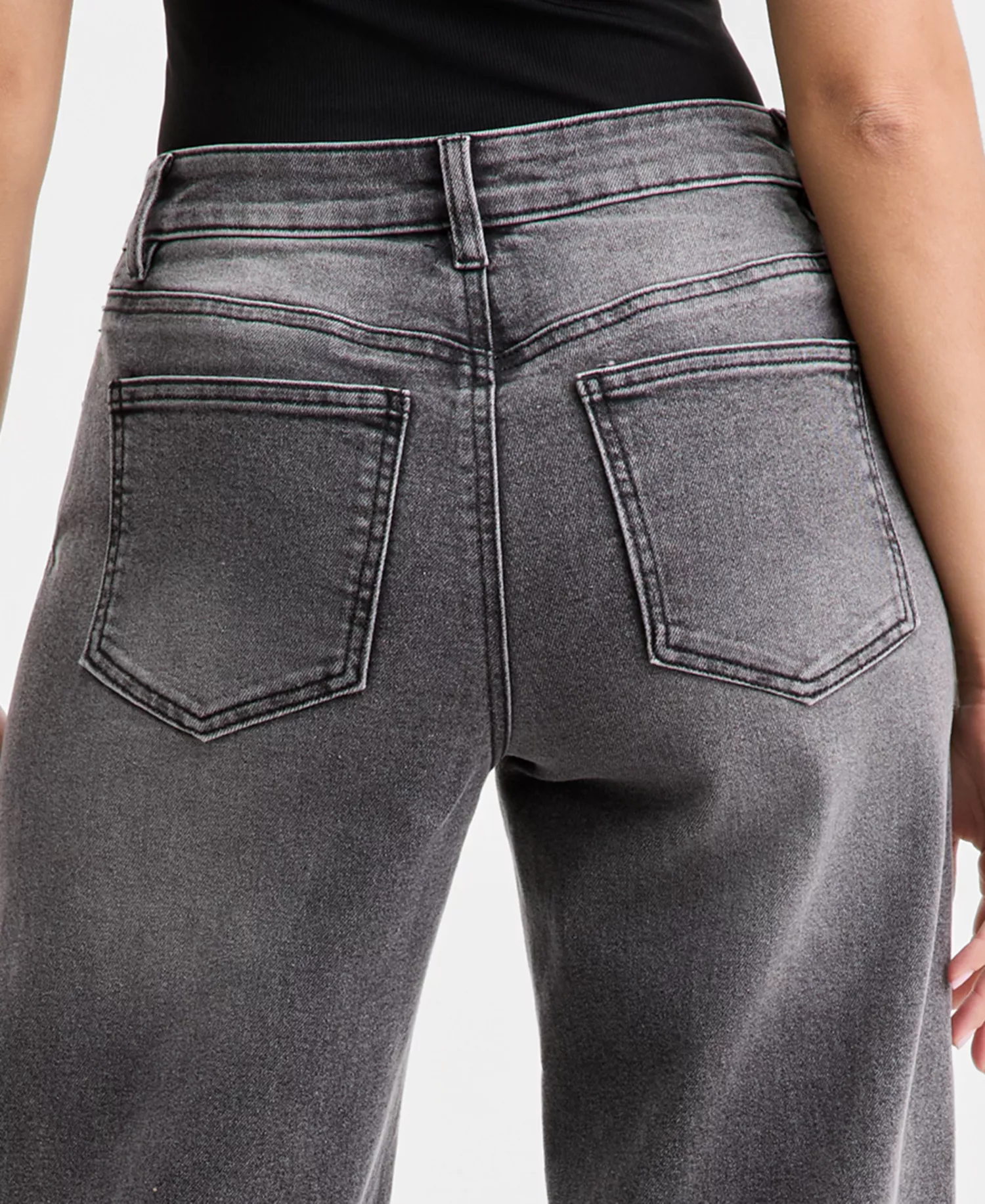 Women's High-Rise Wide-Leg Jeans, Macy's Exclusive - Grey Wash - 0