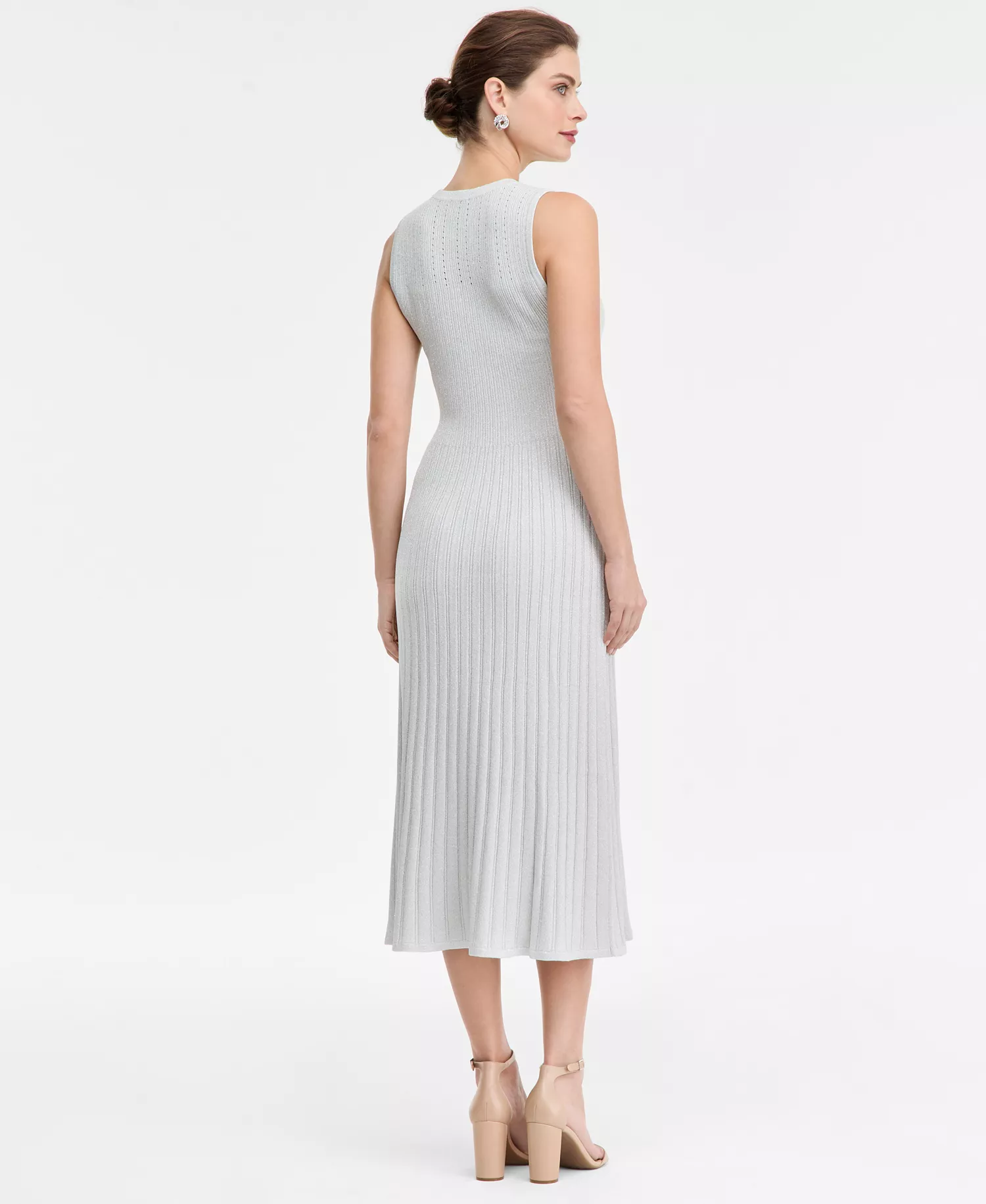 Women's Sleeveless Metallic Sweater Dress, Macy's Exclusive - Vintage Crm Lrx - L