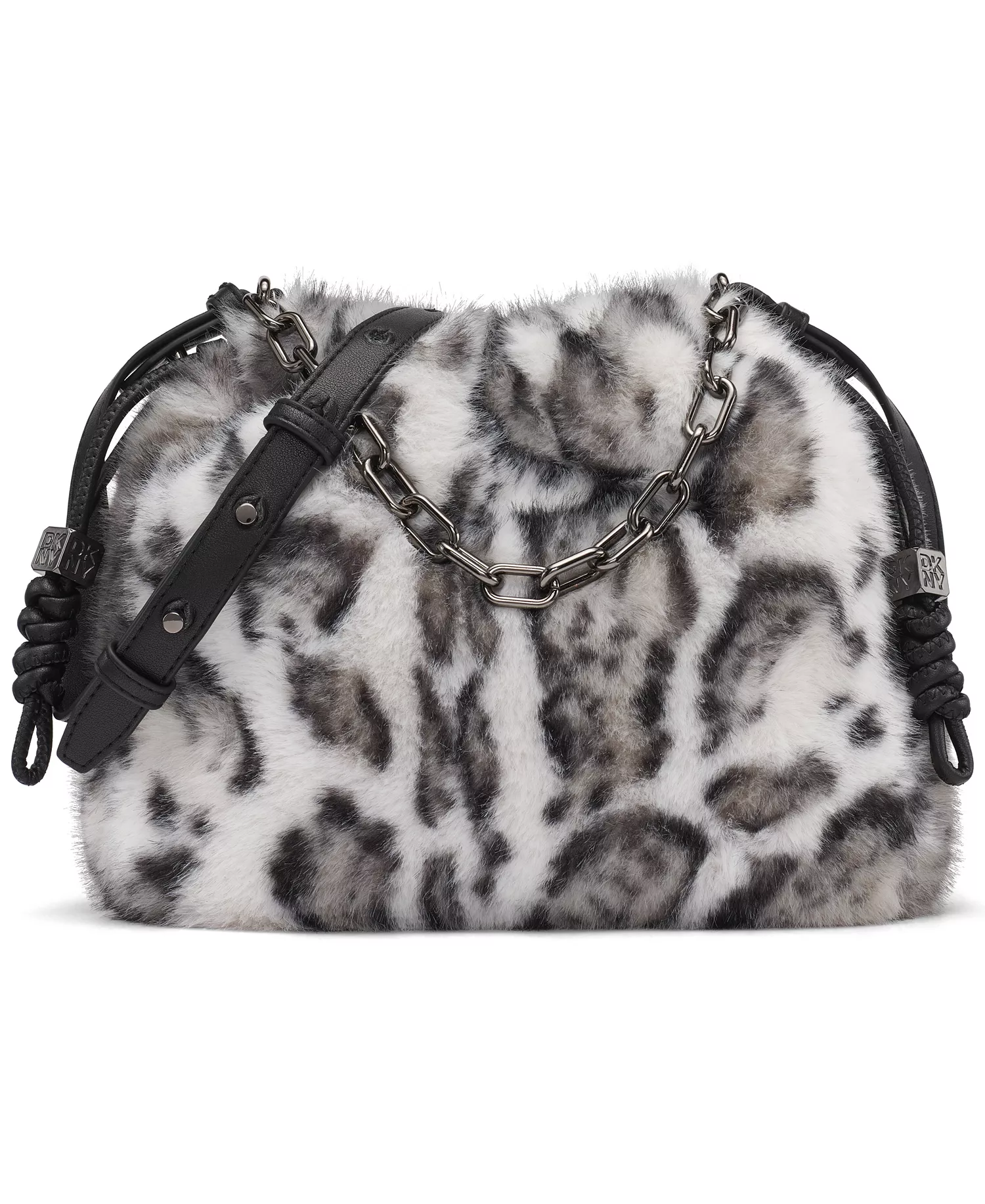Halle Small Drawstring Crossbody Bag - Snow Leopard - ONE SIZE