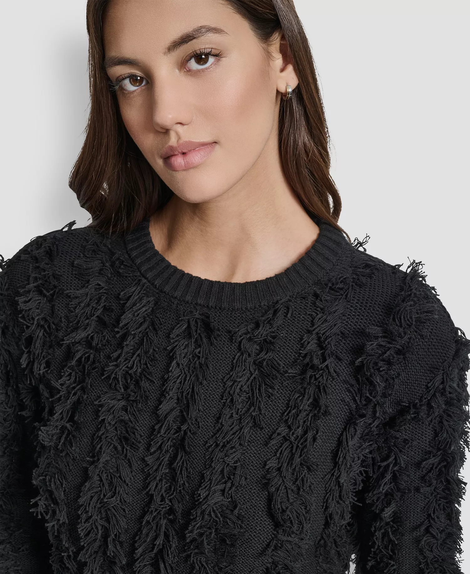 Women's Long Sleeves Sweater - Black - L