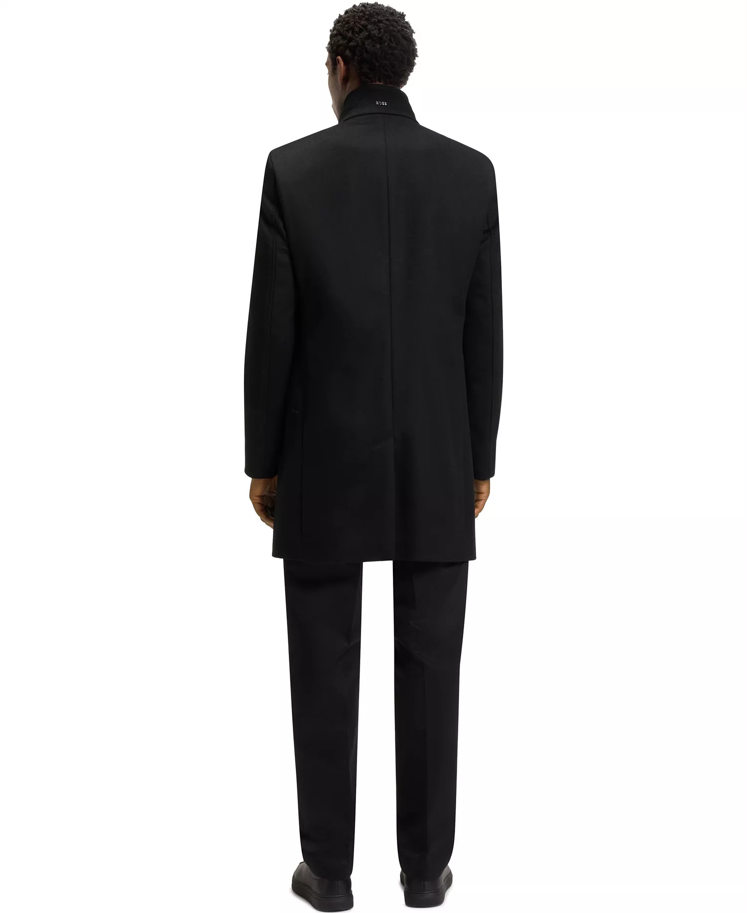 Men's Wool Cashmere Slim-Fit Coat - Black - 34R