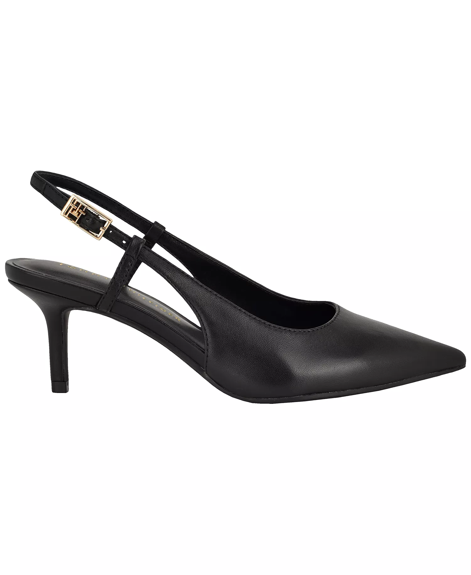 Women's Cerizza Pointed Toe Slingback Pumps - Black Leather - 10M