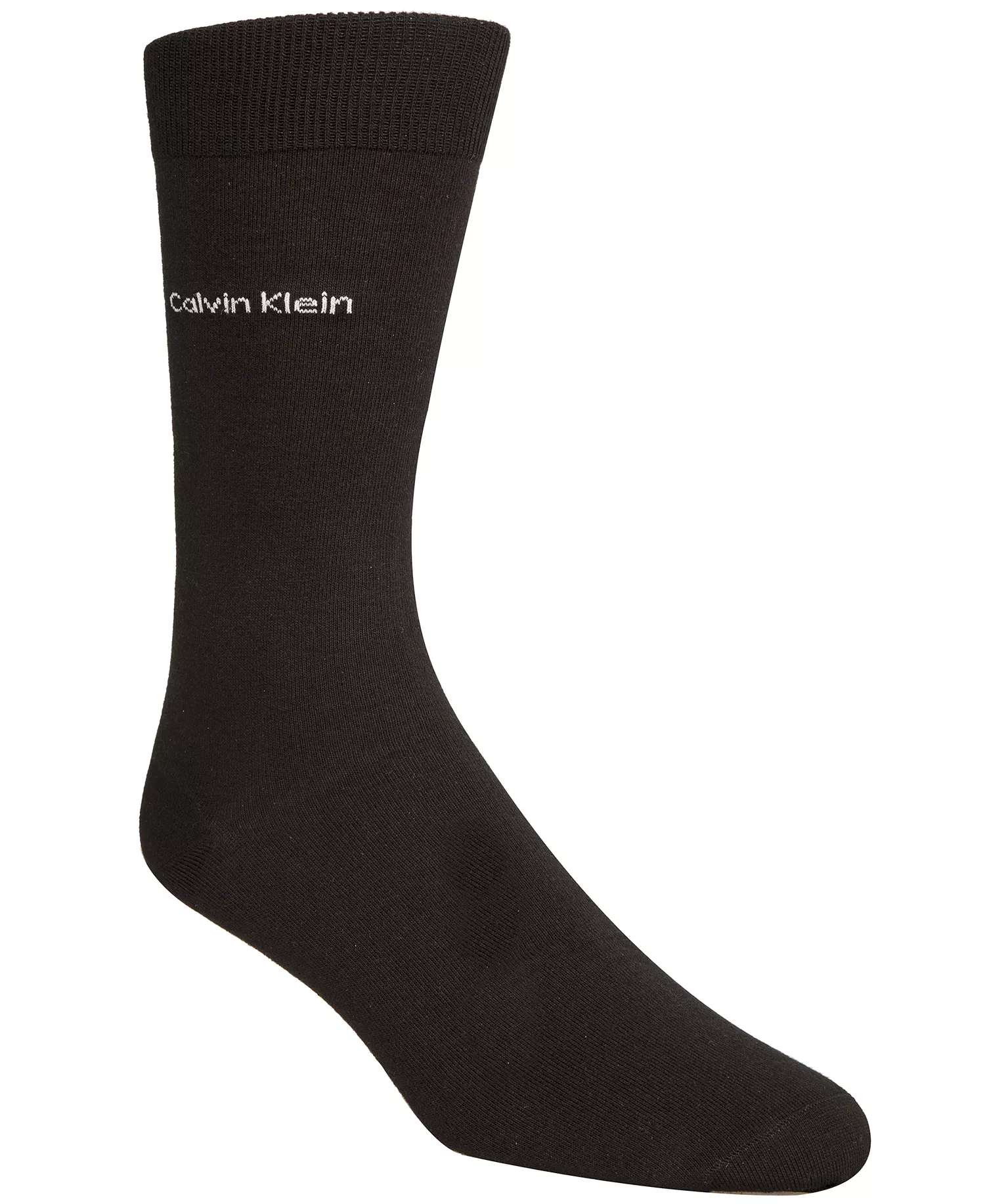 Men's Socks, Giza Cotton Flat Knit Crew - Black - 7-12