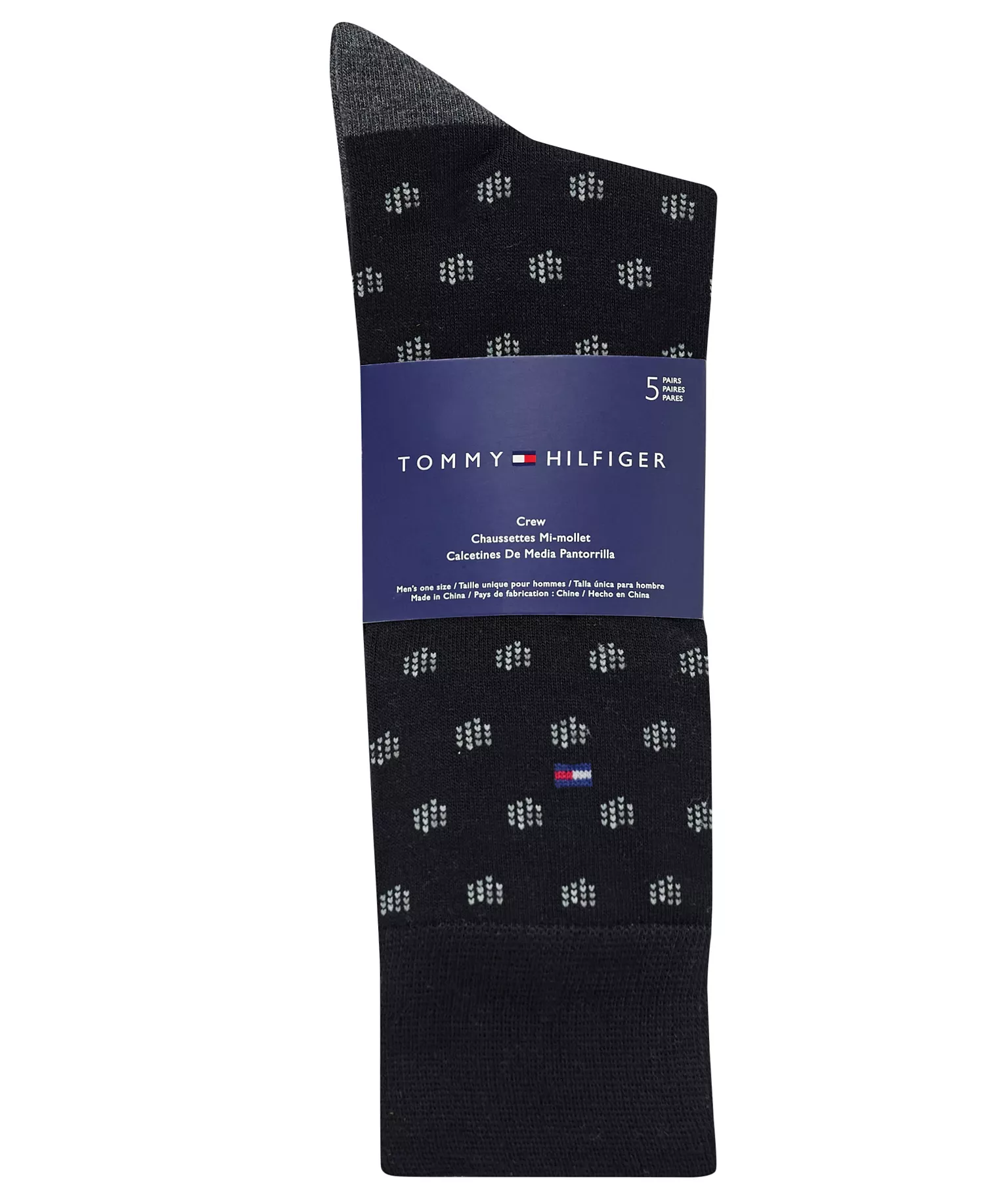 Men's Dress Crew Socks, 5-Pack - Black/Gray/Beige/Cream - ONE SIZE