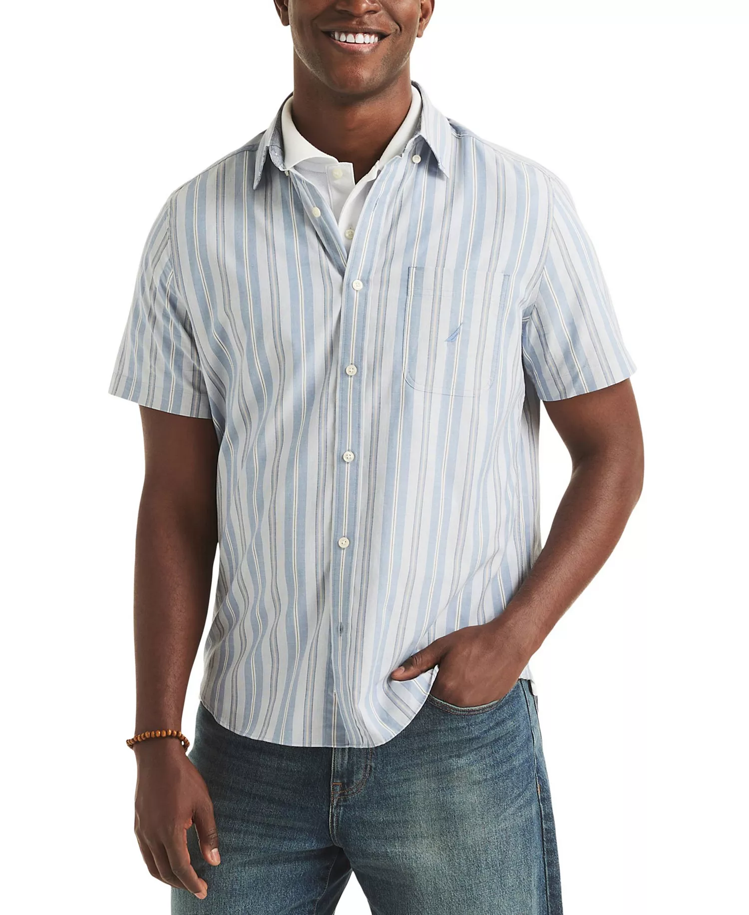 Men's Striped Classic-Fit Shirt - Dutch Blue - L