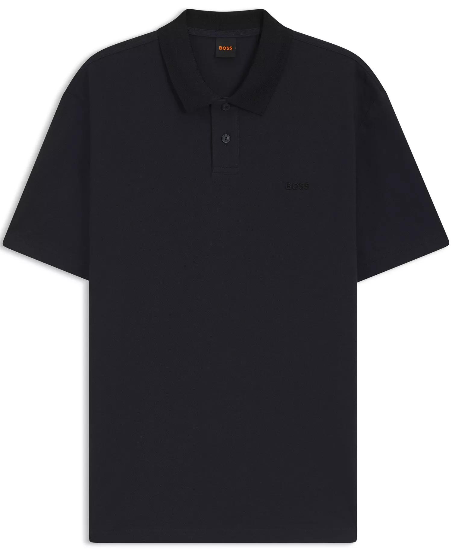 Men's Cotton Pique Relaxed-Fit Polo Shirt - Dark Blue - 2XL
