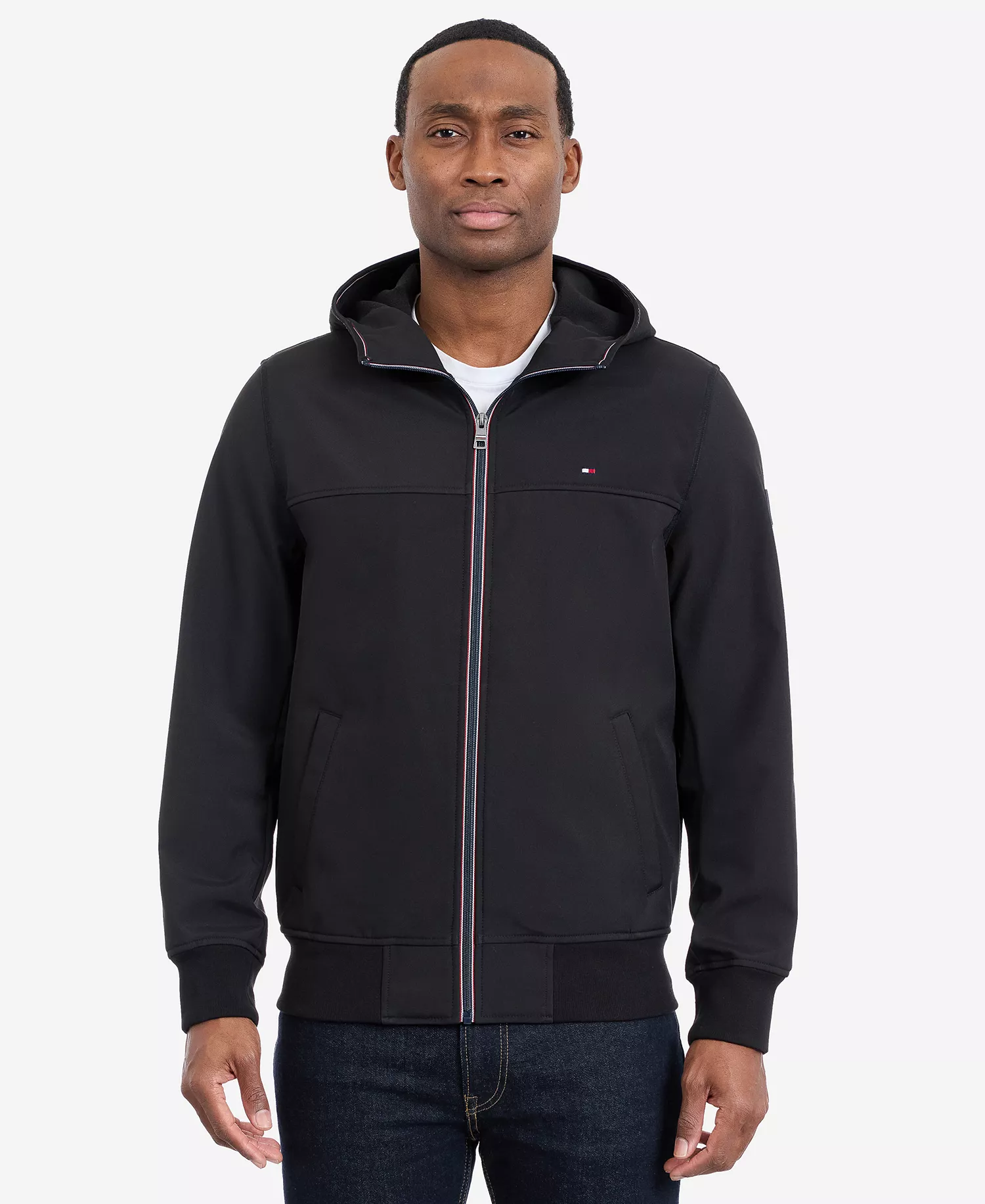 Men's Hooded Softshell Jacket - Black - 2XL