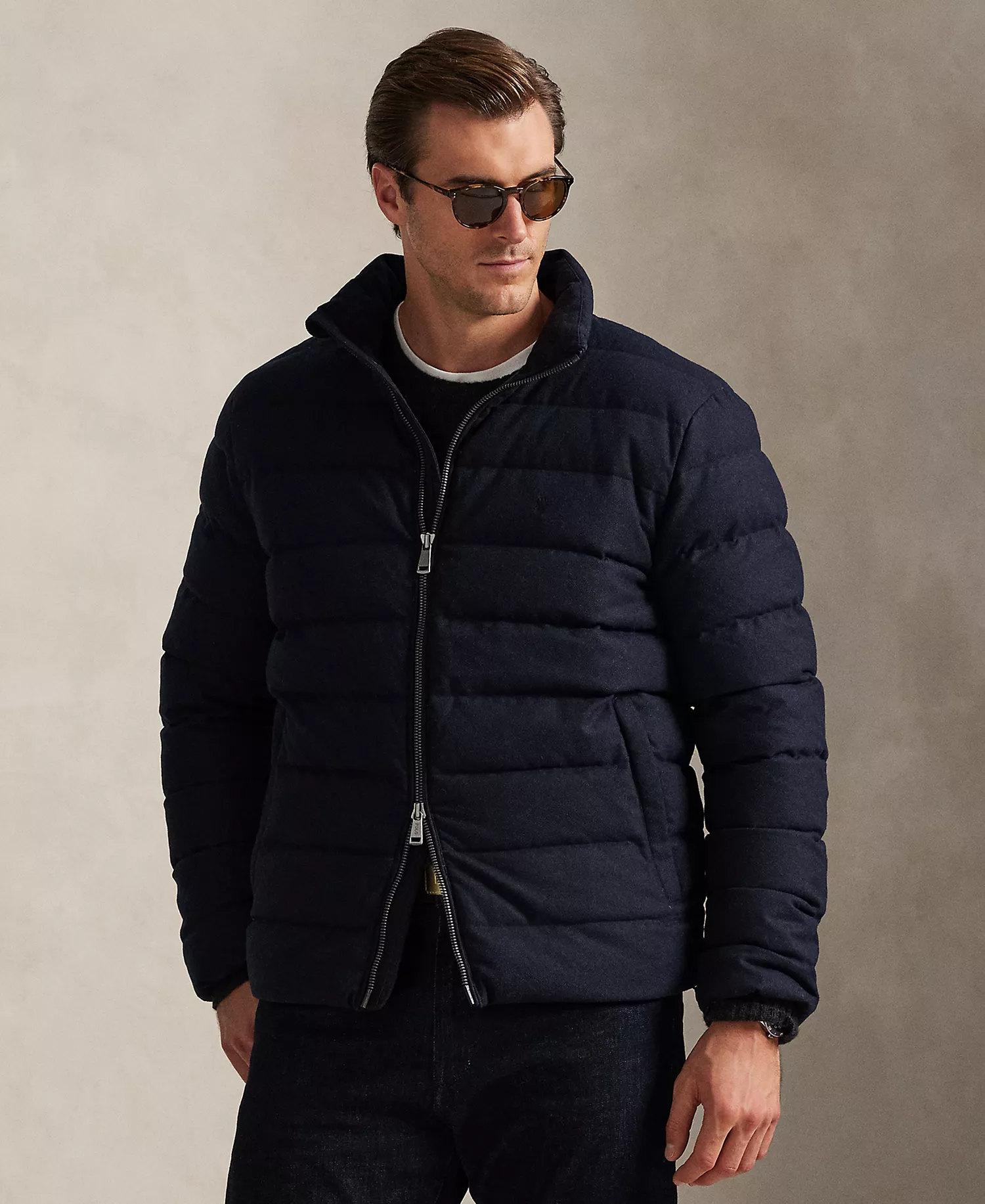 Men's Big & Tall Mock Neck Colden Herringbone Jacket - Navy - 2XB