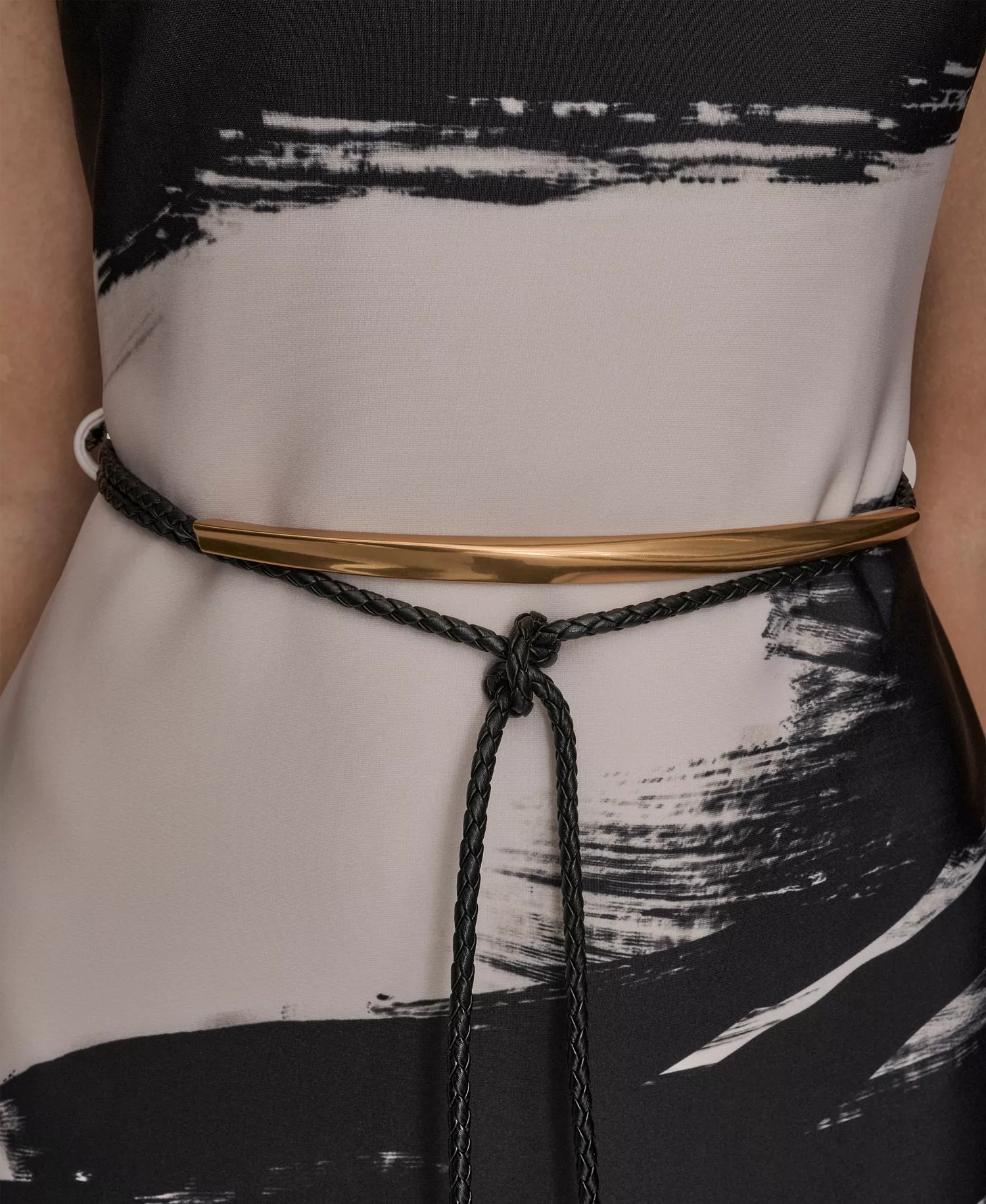 Women's Brushstroke Sleeveless Midi Dress - Black/vellum - 10