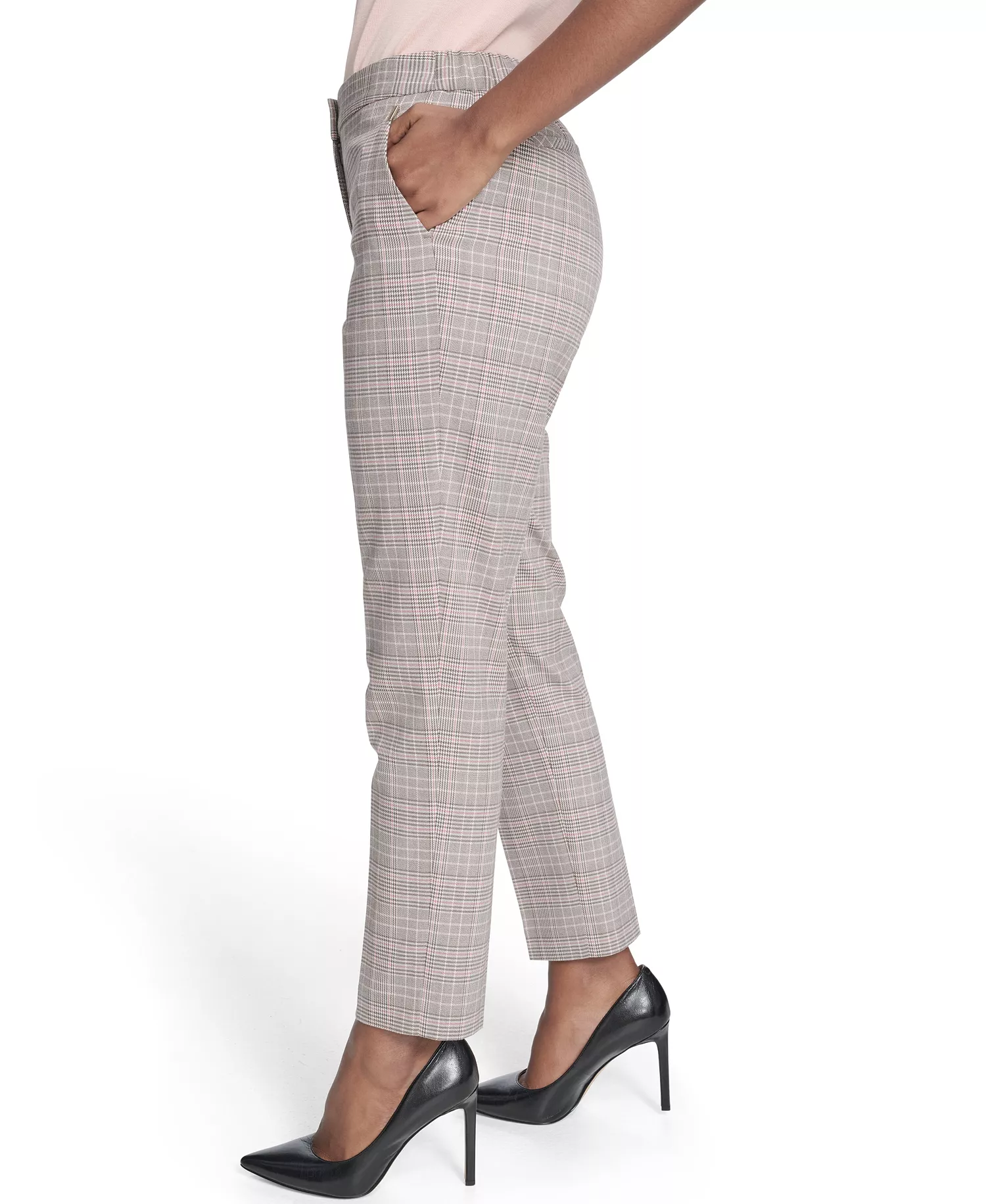 Women's Plaid Sloane Ankle Pants - Pale Pink Multi - 0