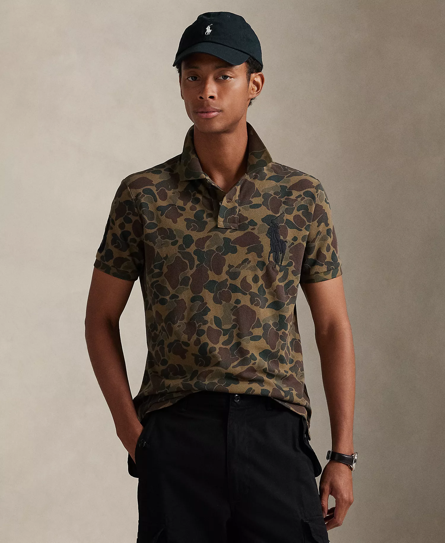 Men's Short Sleeve Animated Polo Shirt - Outdoorsman Camo - XS