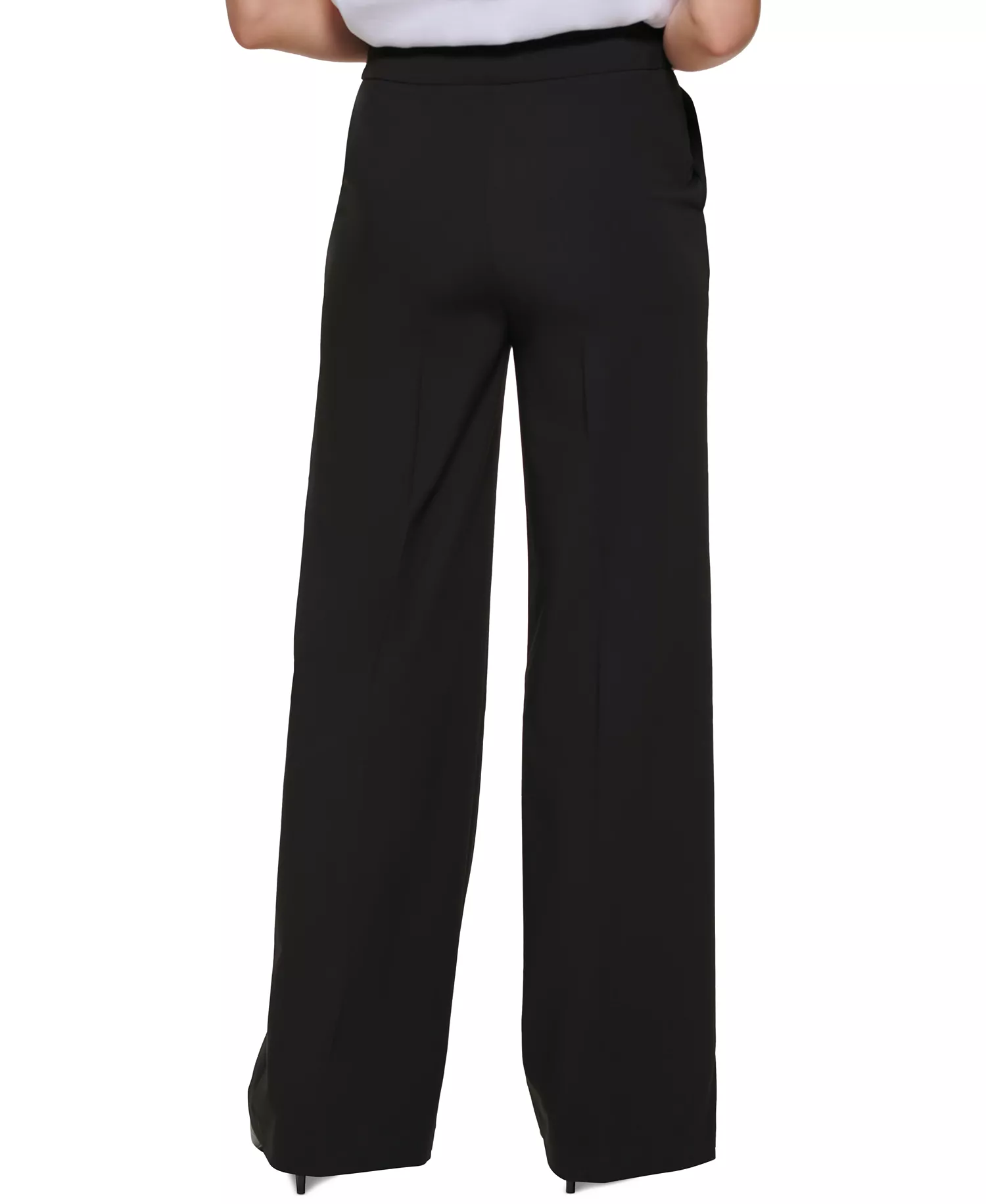 Women's Whitney Button Front Wide Leg Pants - Black - 0