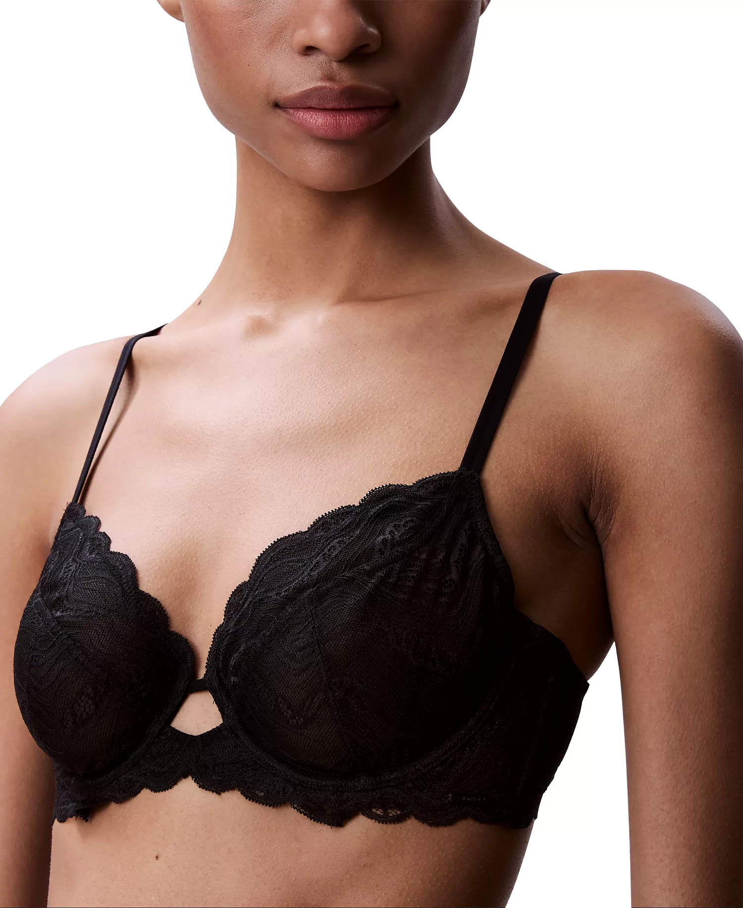 Women's Sensual Stretch Lace Unlined Full-Coverage Bra QF8120 - Black - 32 - A