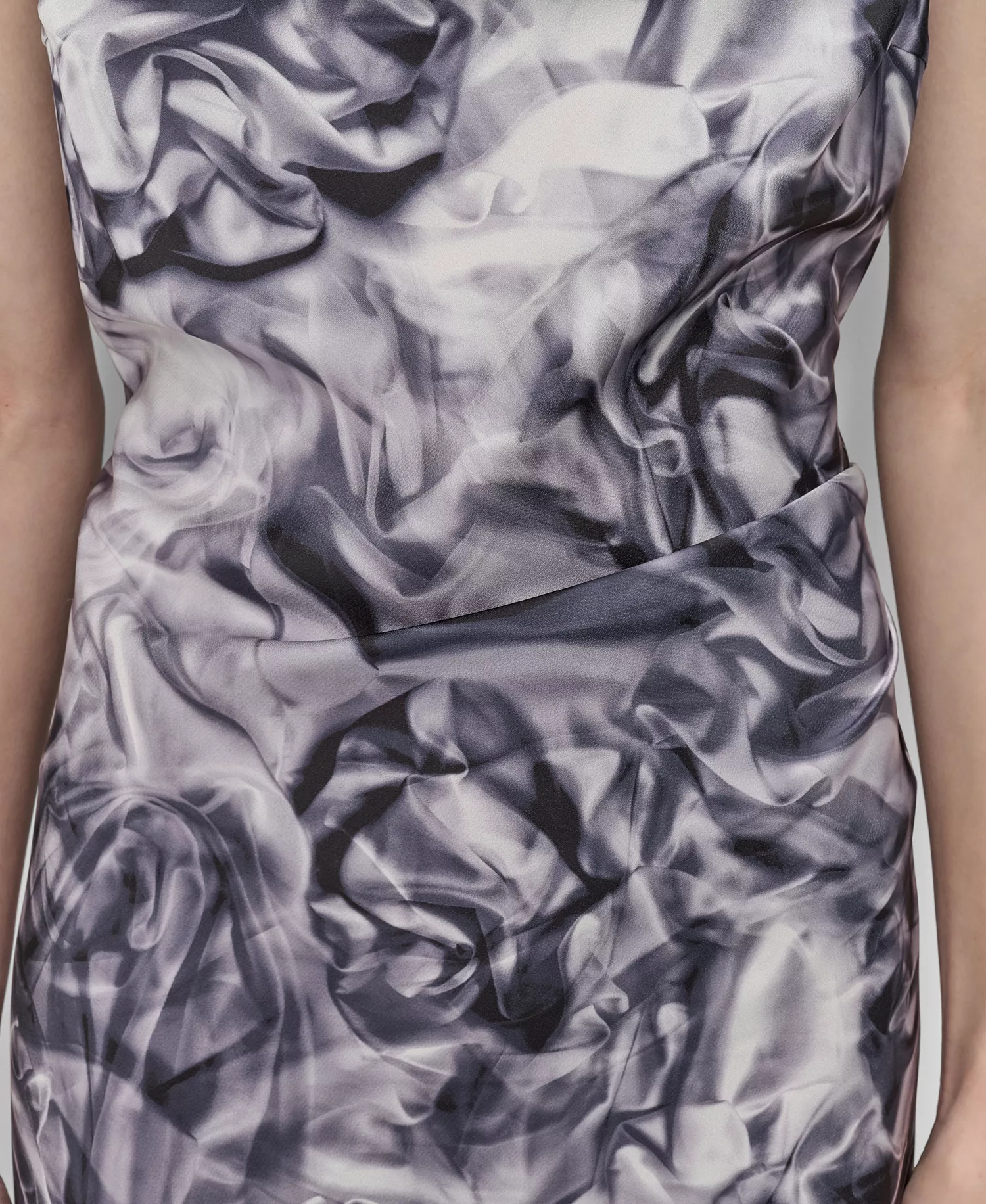 Women's Sleeveless Cowl Neck Midi Slip Dress - Black/gray - 10