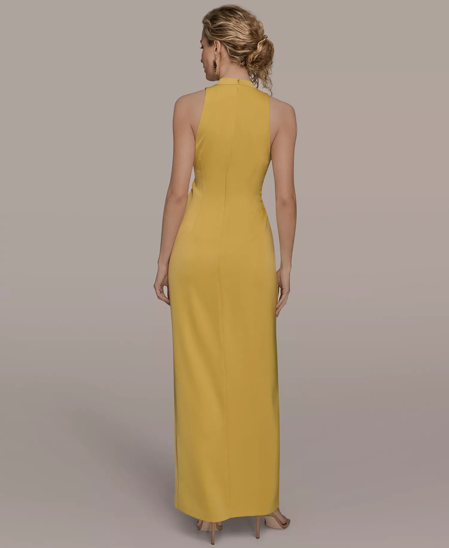 Women's V-Neck Sleeveless Dress - Chartreuse - 10