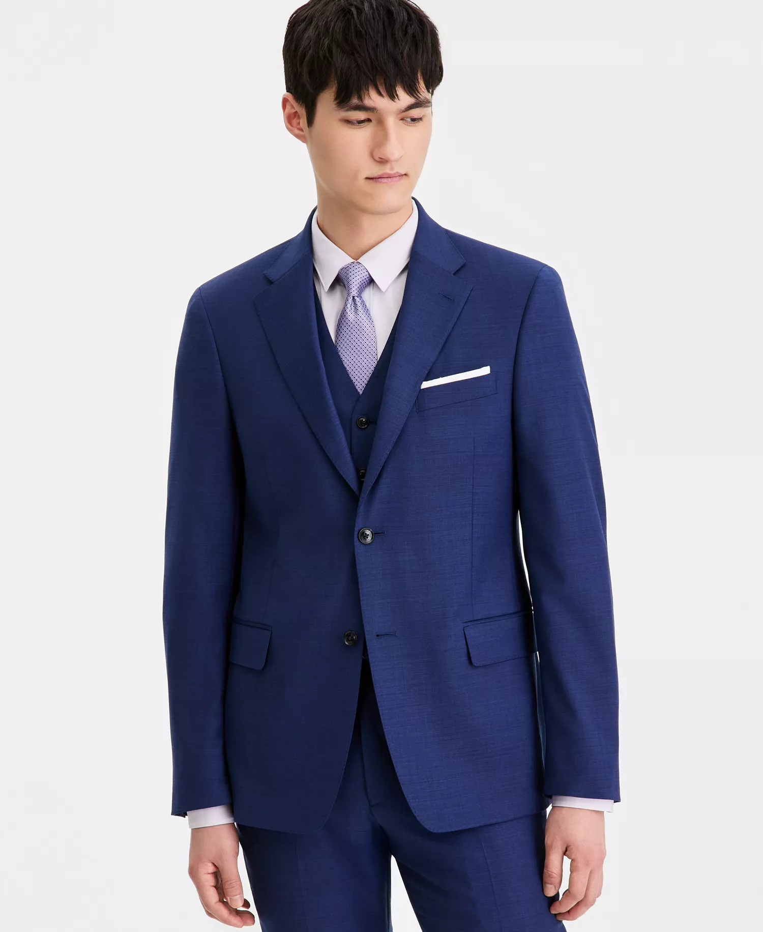 Men's Modern-Fit Wool-Blend Suit Separates Jacket CLOSE OUT! - Brigth Navy - 36R
