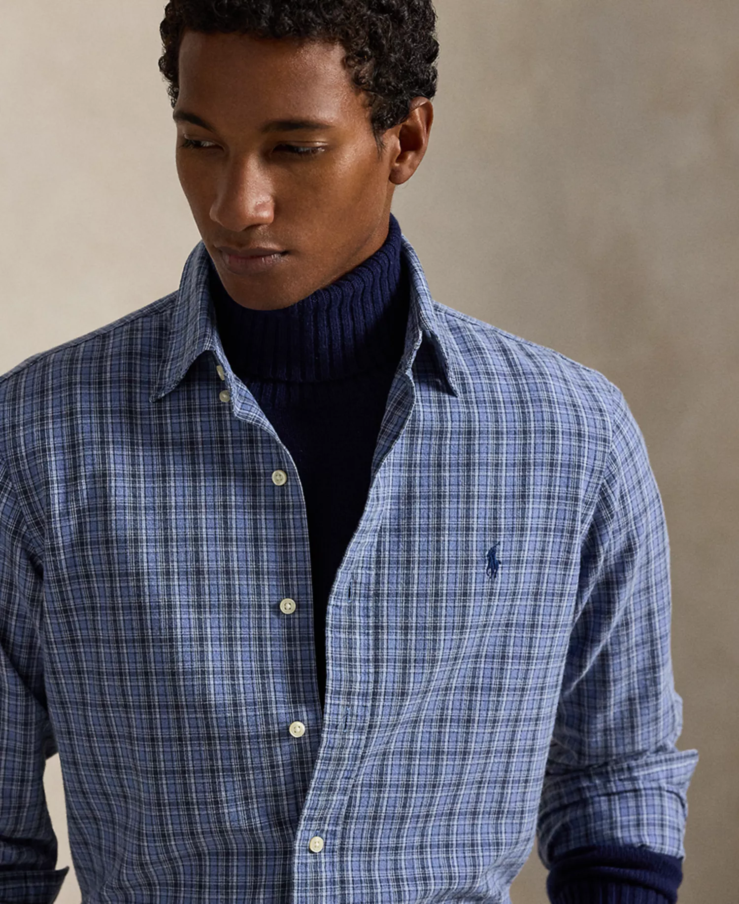 Men's Oxford Shirt - Blue Heather Multi - 2XL