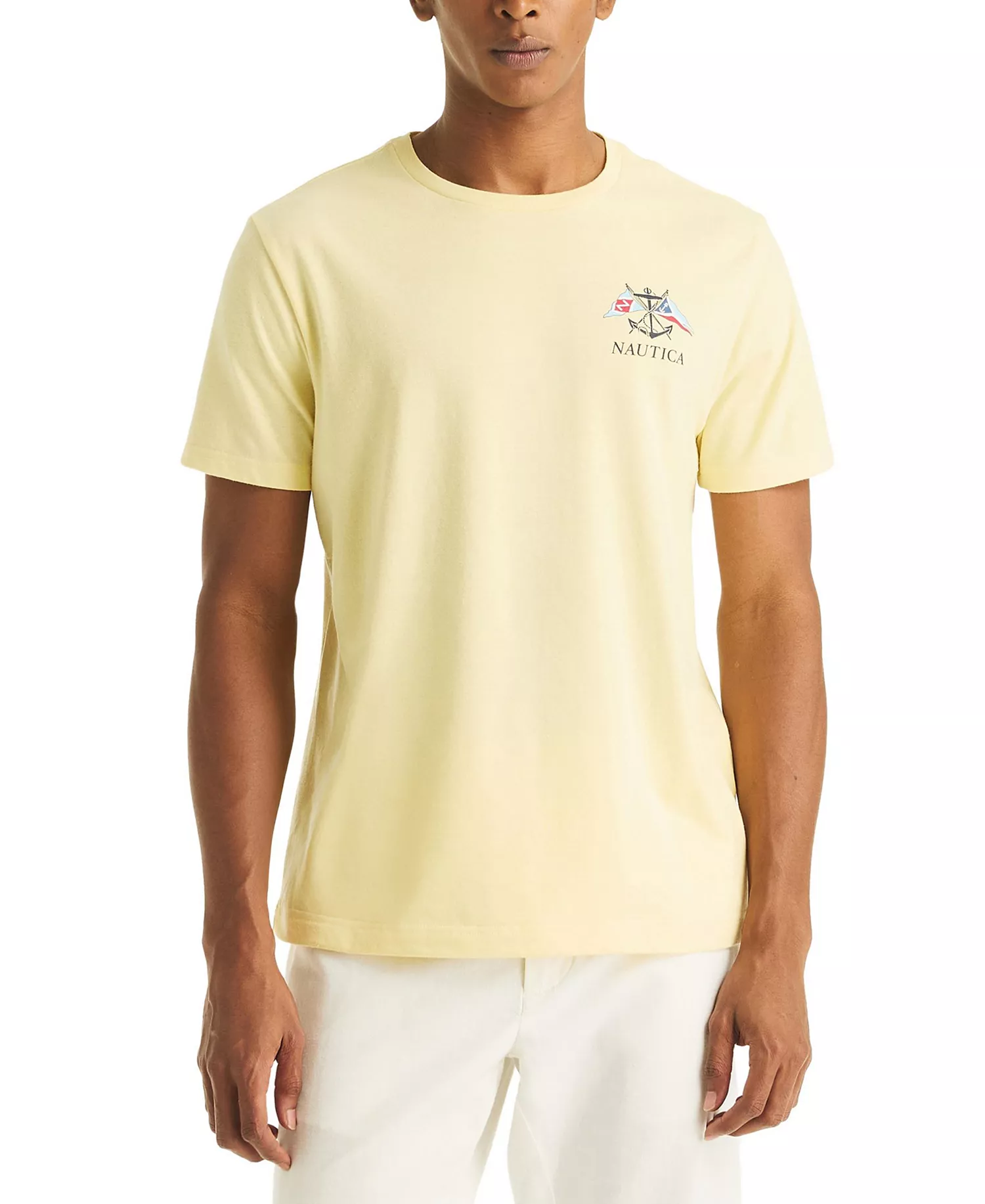 Men's Graphic Print Crewneck T-Shirt - Pale Banana - 2XL