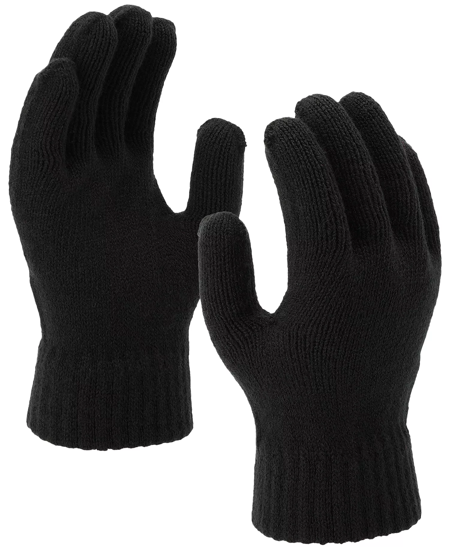 Men's Embroidered Logo Beanie & Gloves Set  - Black - OS