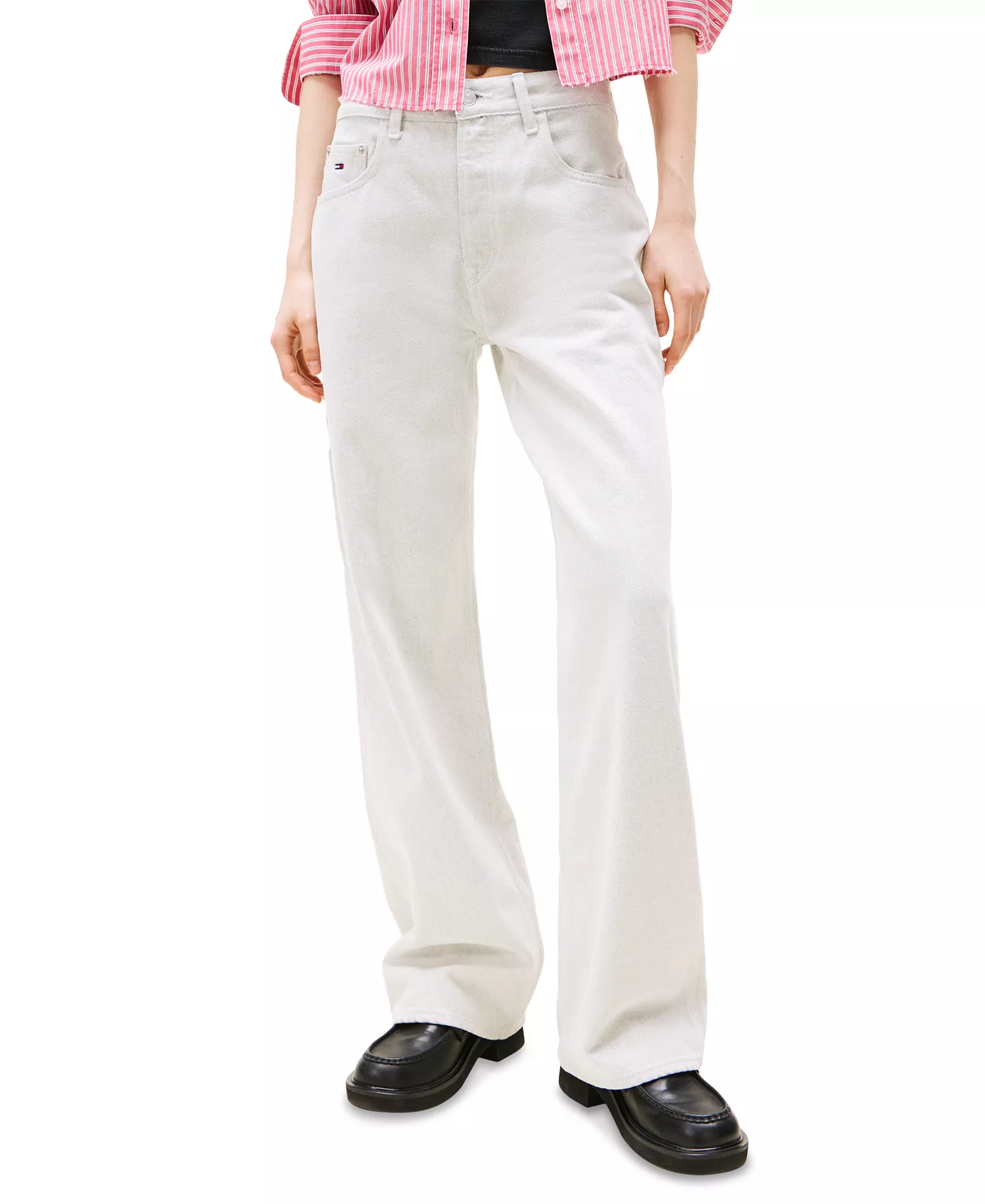 Women's Mia Mid-Rise Relaxed Straight-Leg Carpenter Jeans - Denim White 01 - 29x30