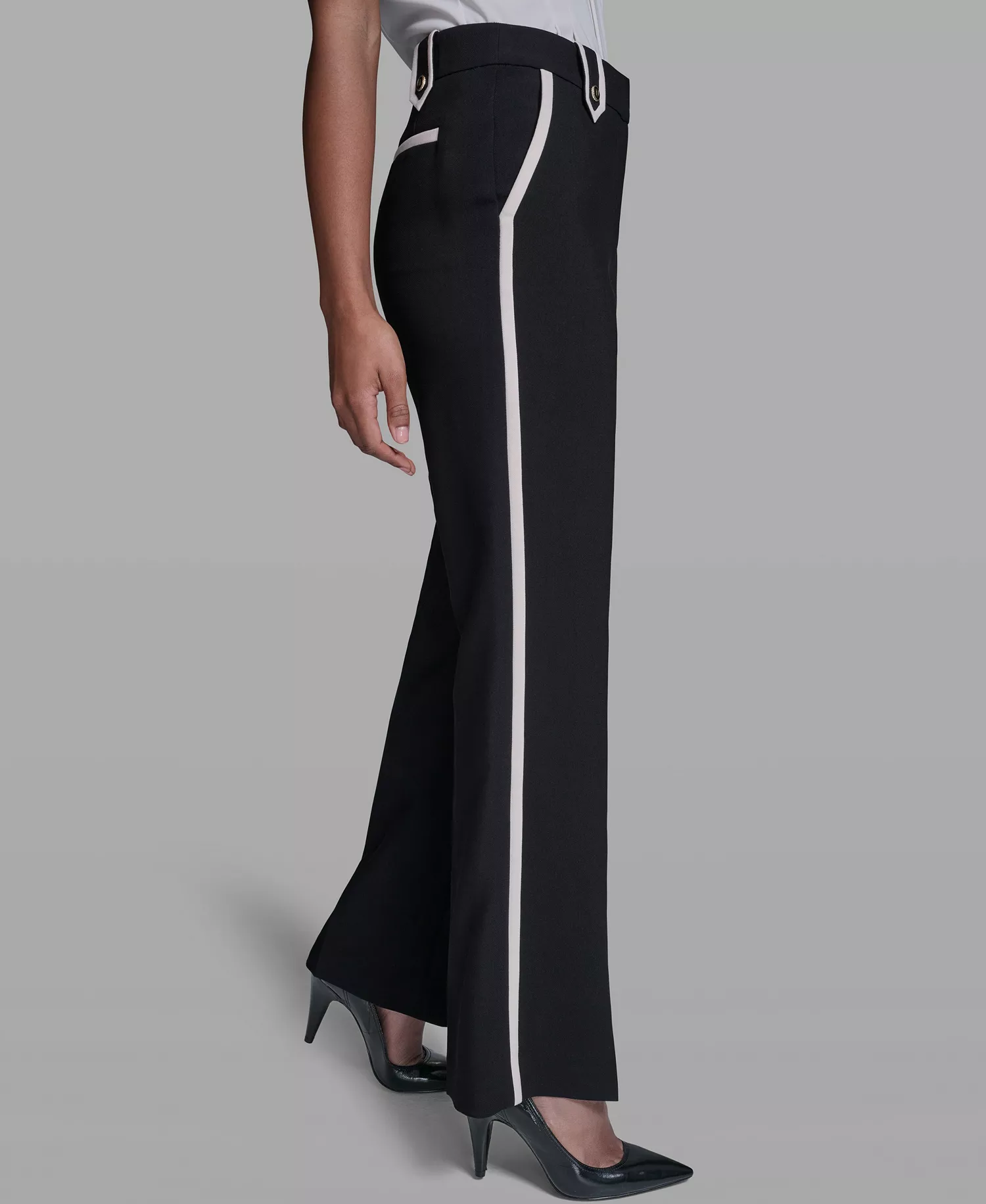 Women's Flare Pants - Black/Bisque - 0