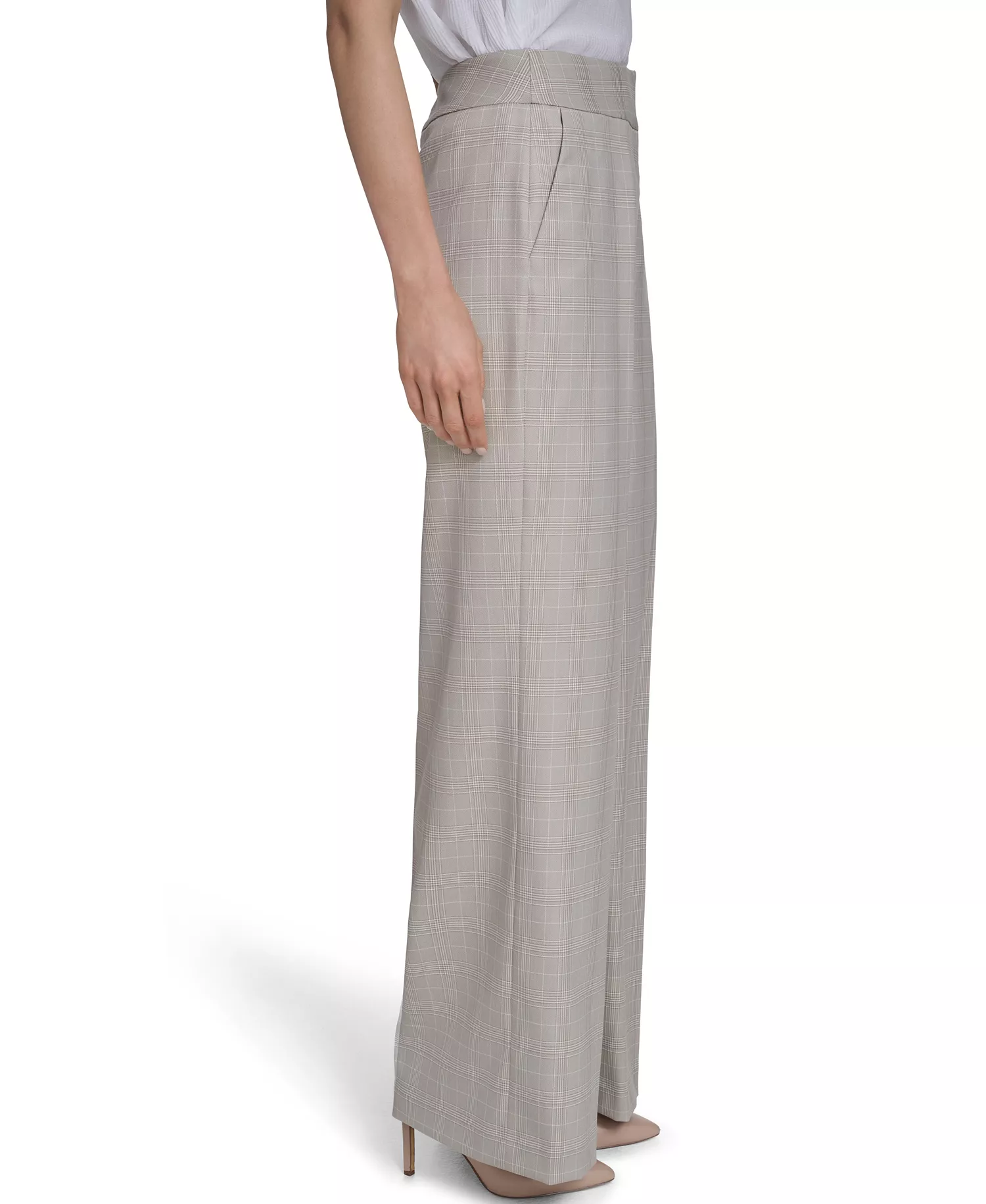 Petite Wide-Leg Fashion Pants - Latte Multi - 0P