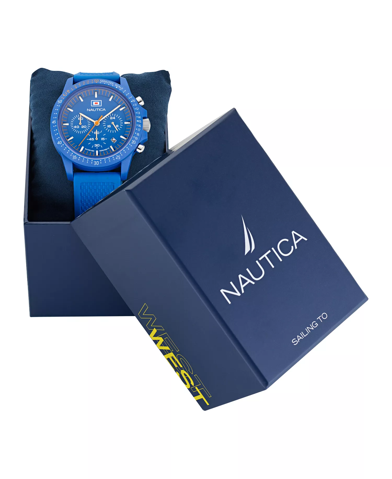 Men's Multifunction or Date Blue Polyurethane Watch, 43mm - Blue - No Size