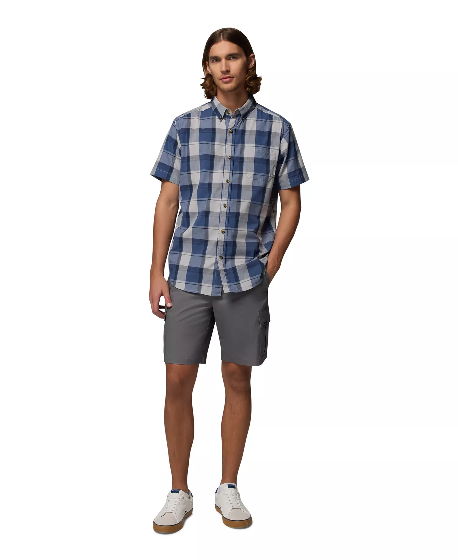 Men's Rapid Rivers Short-Sleeve Plaid Shirt - Dark Mountain, Base Plaid - L