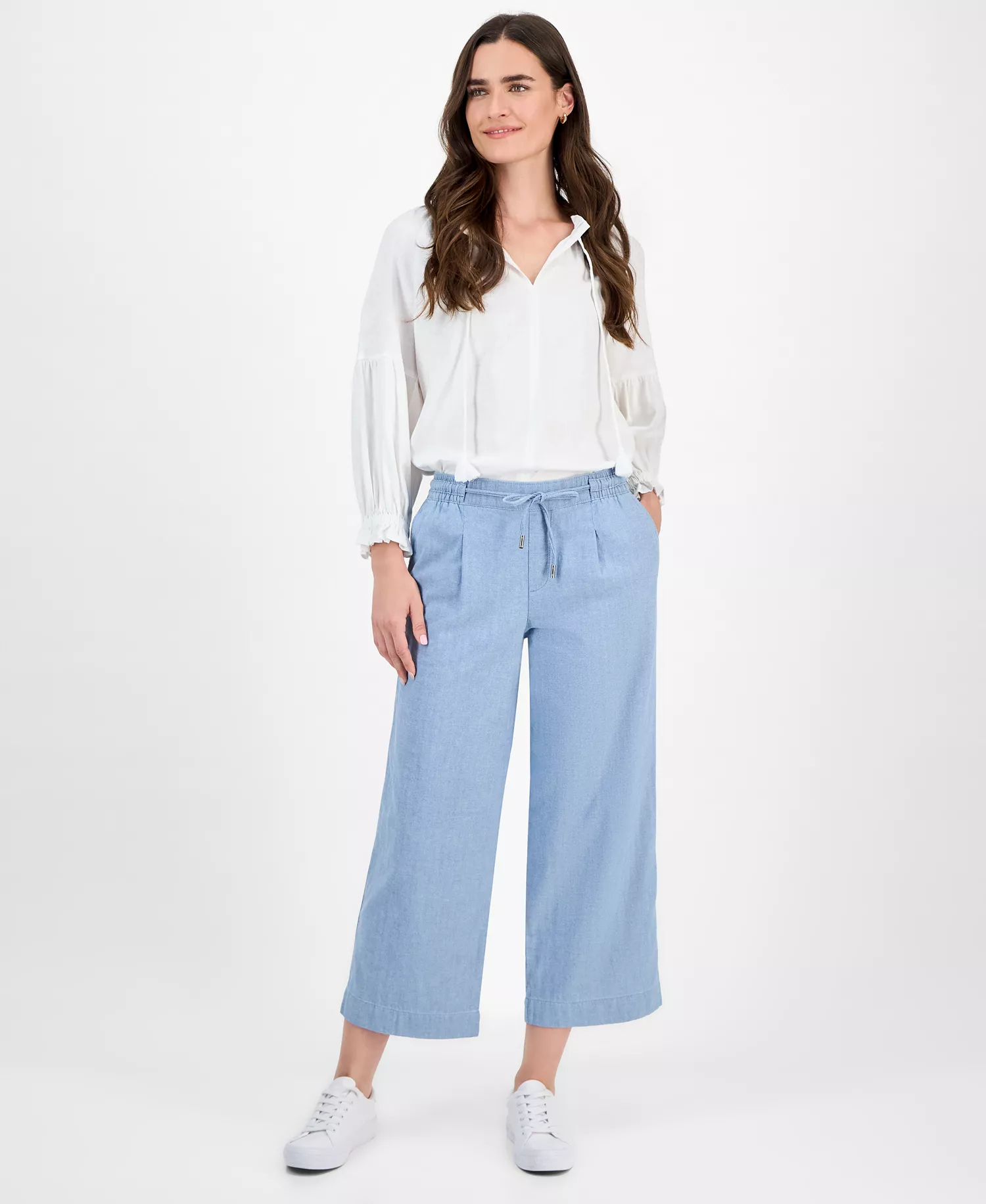 Nautica Women's Cotton Mid-Rise Ankle Pants - Indigo - L