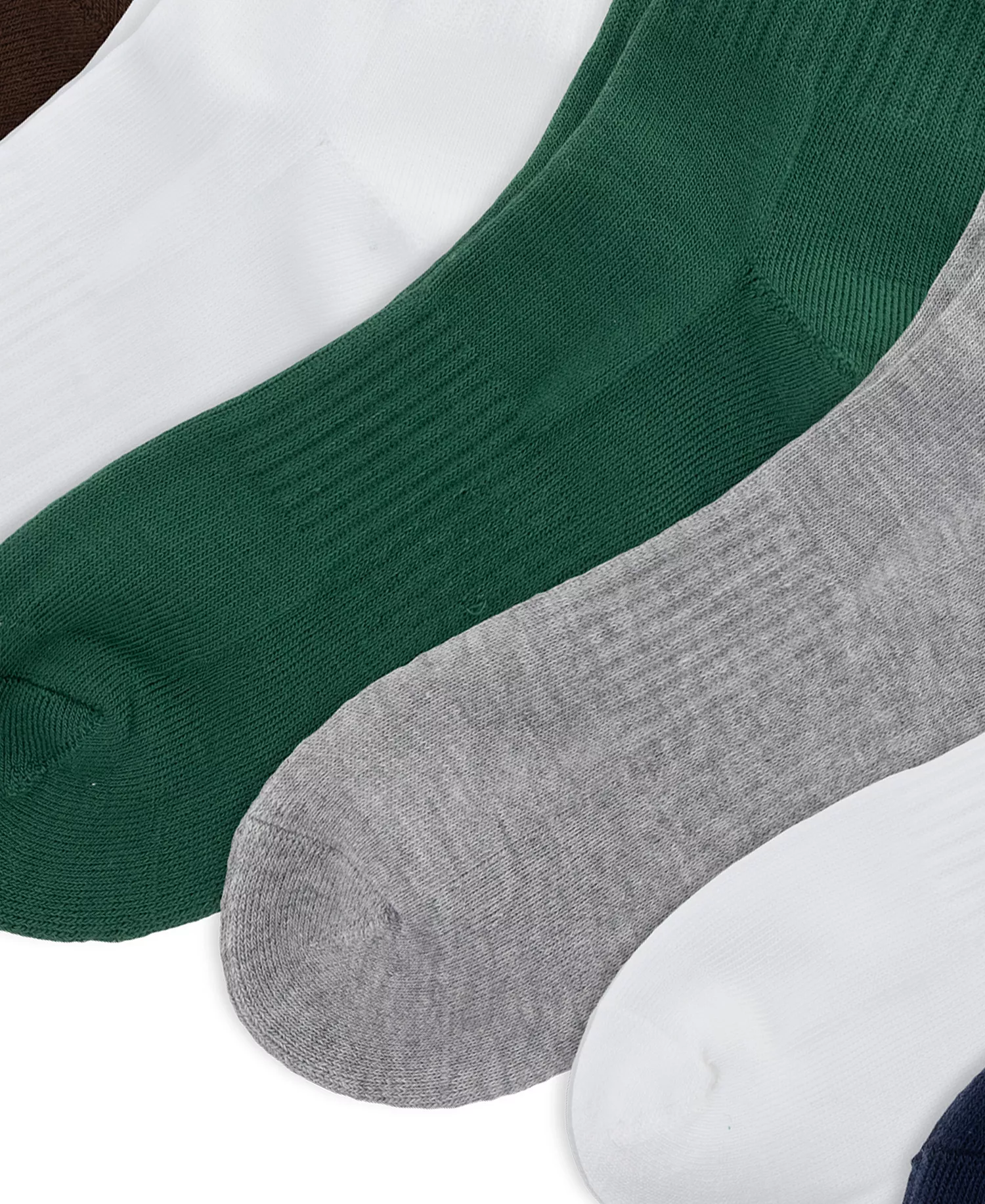 Men's Ralph Lauren Crest Crew Socks, 6-Pack - Brown/White/Green/Navy/White/Gray - 10-13