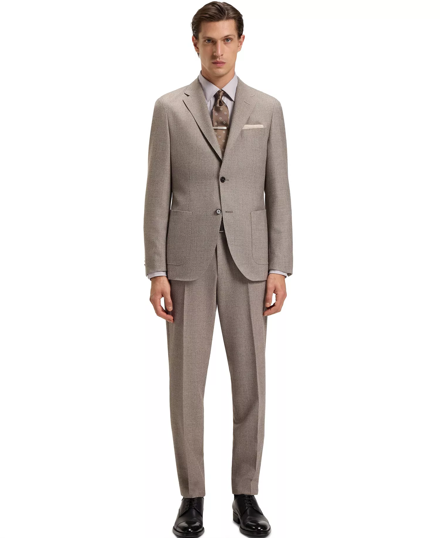 Men's Cotton Blend Slim-Fit Dress Shirt - Open Beige - 15.5