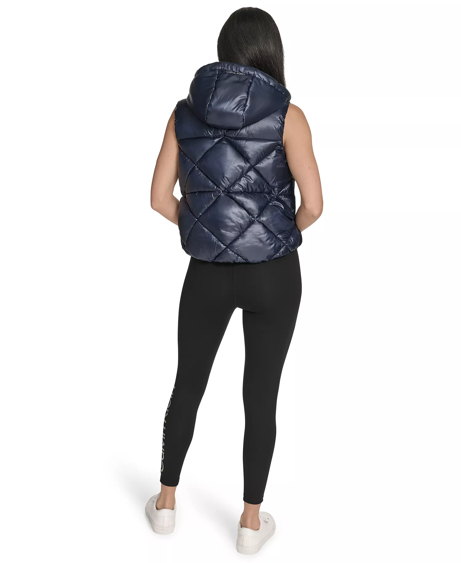 Women's Performance Diamond Quilt Hooded Puffer Vest - Metallic Inkwell - 2XL