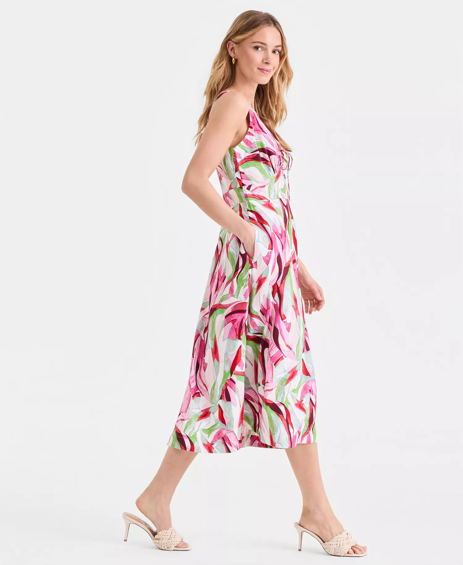 Petite Printed Sleeveless Maxi Dress, Macy's Exclusive - Casey Abstract - P/L