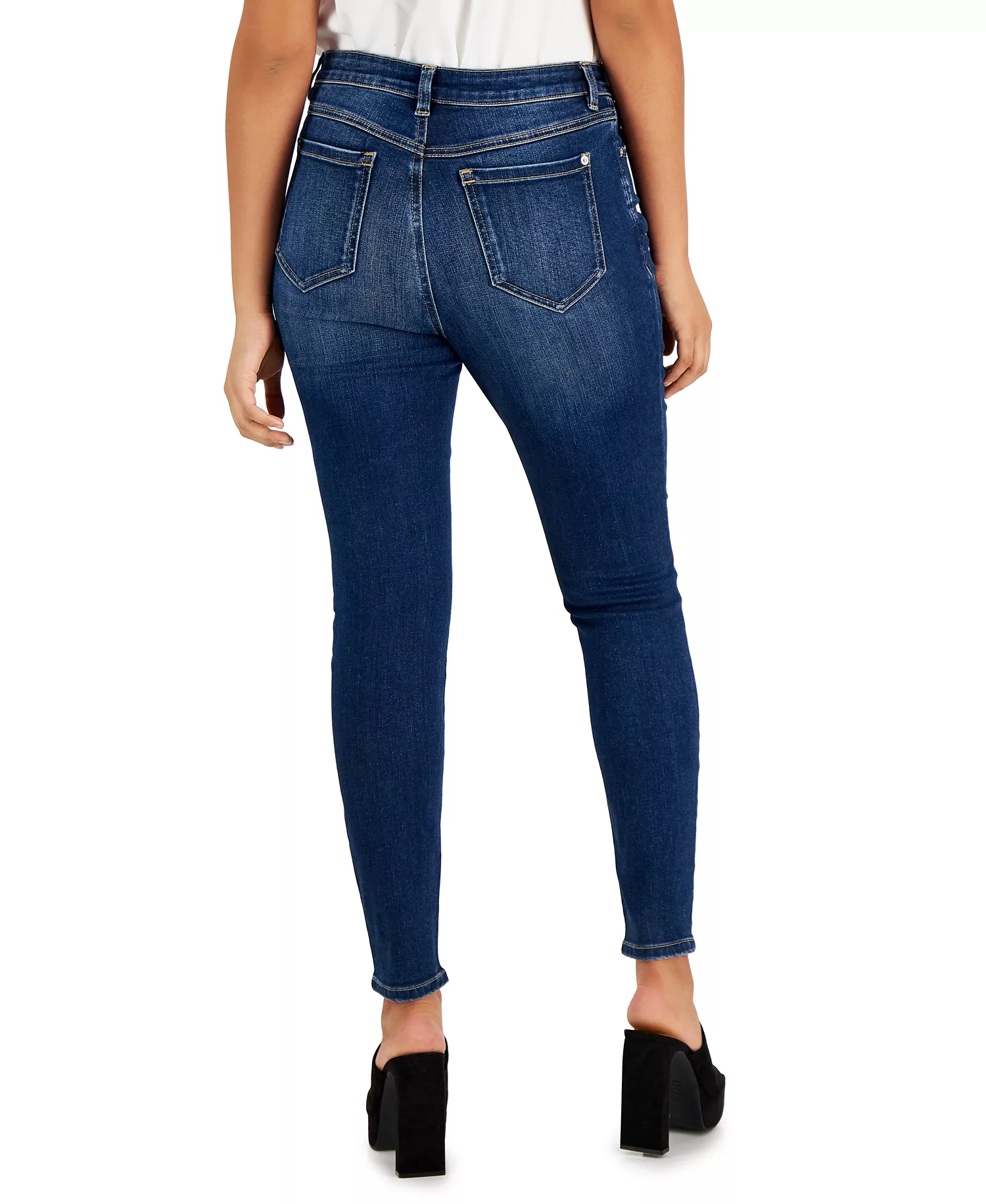 Women's Curvy Mid Rise Skinny Jeans, Created for Macy's - Dark Indigo - 0