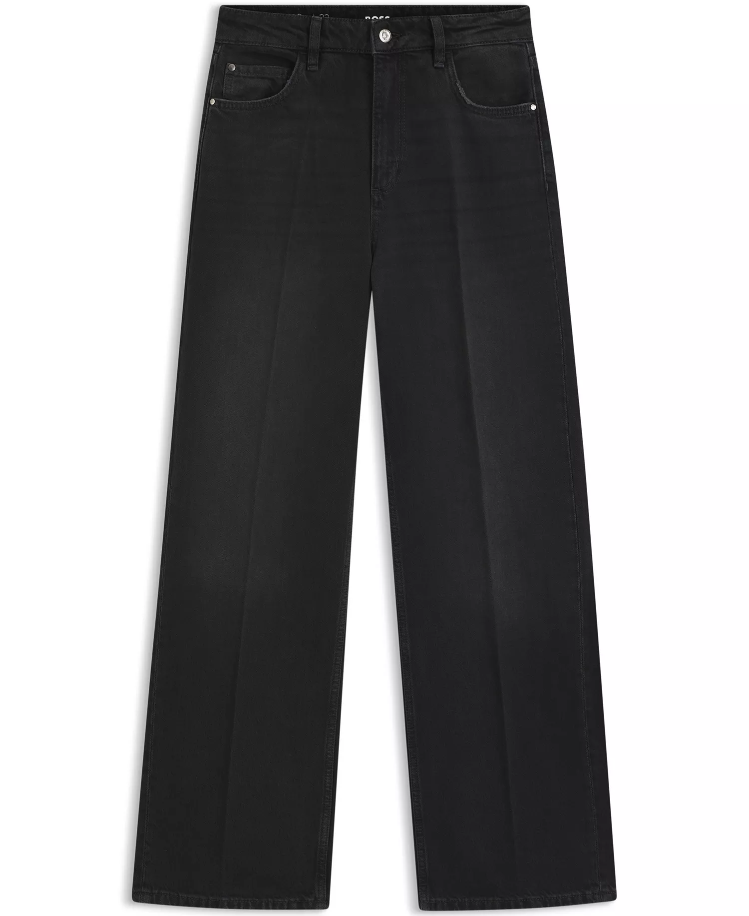 BOSS by Women's Rigid Denim Boyfriend-Fit Jeans - Black - 25