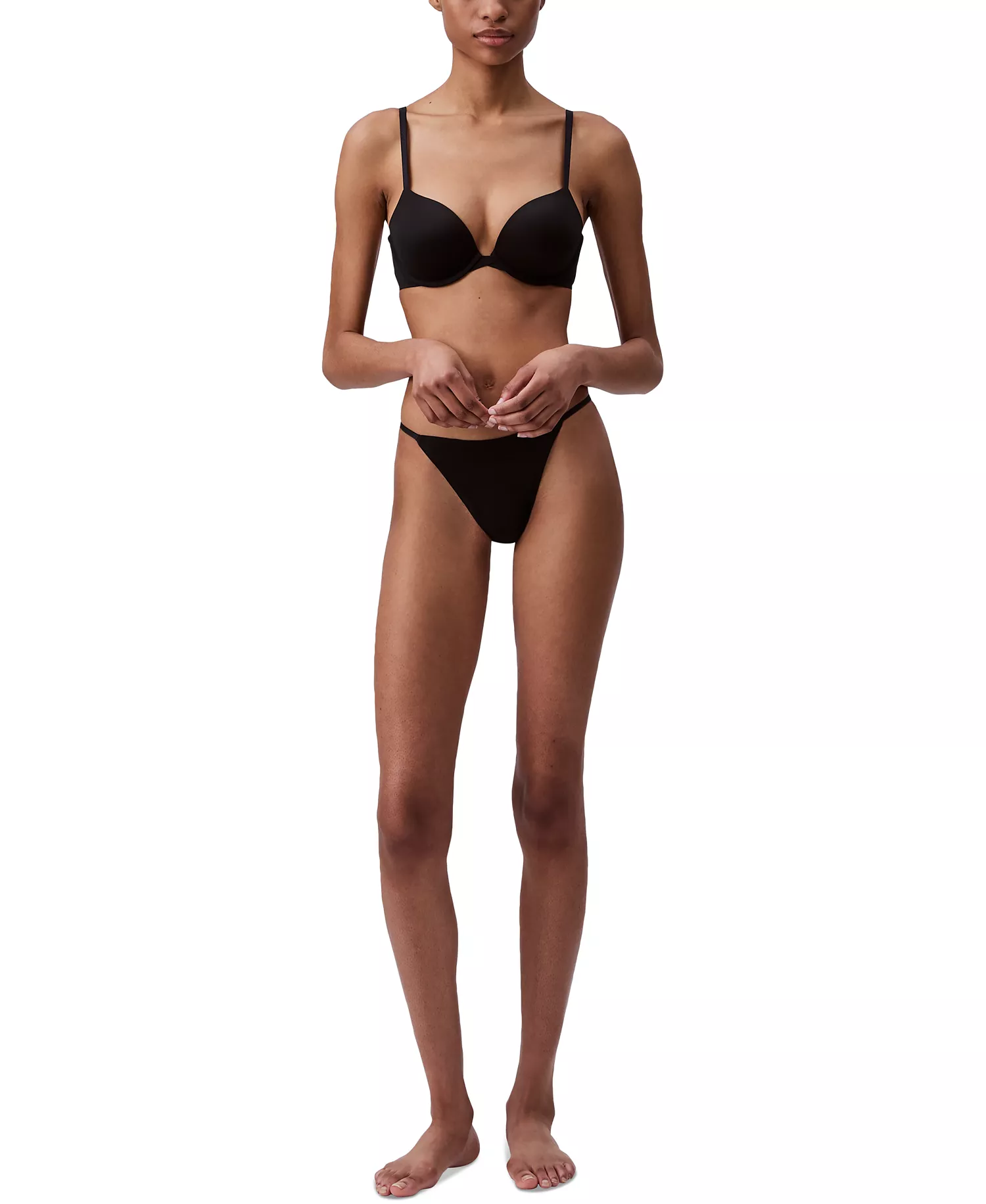 Women's Perfectly Fit Push-Up Plunge Bra QF7315 - Black - 30 - A