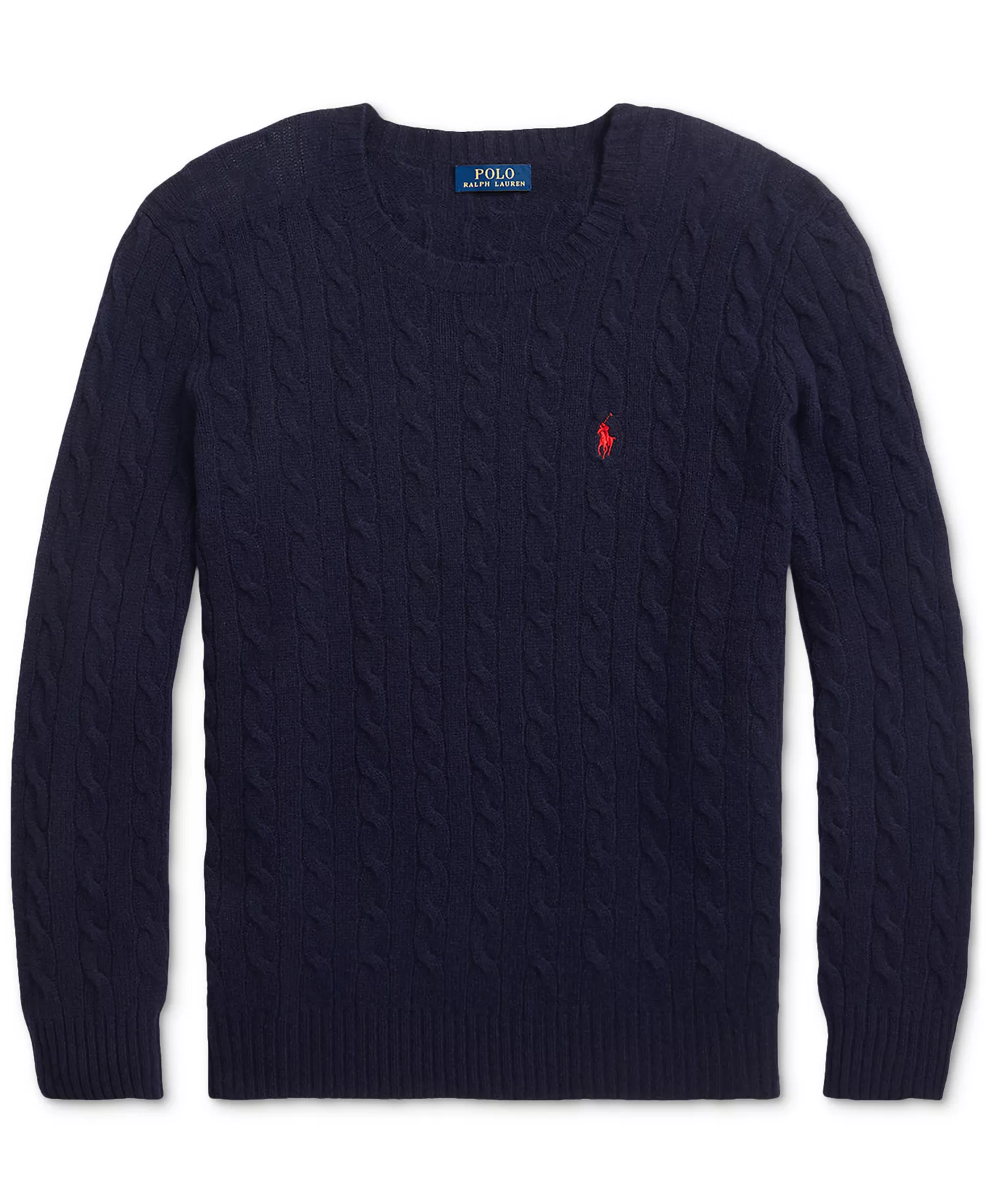 Men's Big & Tall Cable-Knit Wool-Cashmere Sweater - Hunter Navy - 2XB