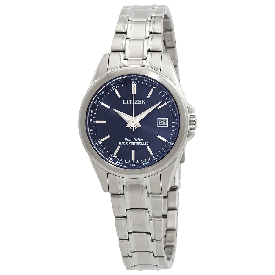 Citizen Eco-Drive Perpetual World Time Blue Dial Ladies Watch