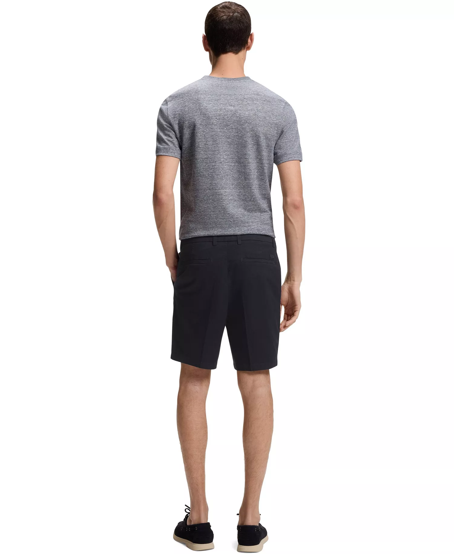 BOSS by Men's Stretch-Cotton Twill Modern-Fit Shorts - Dark Blue - 32