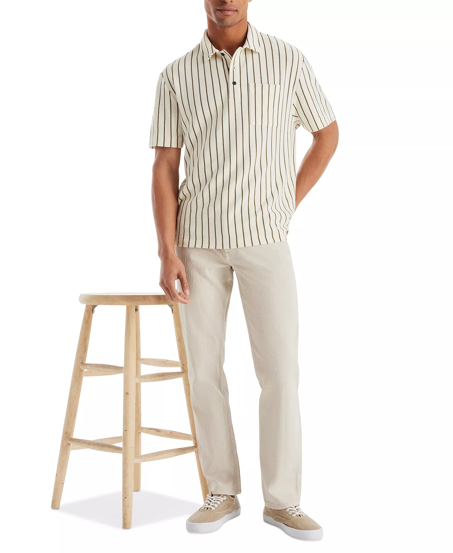 Men's Straight-Fit Denim Pants - Cement - 40x30