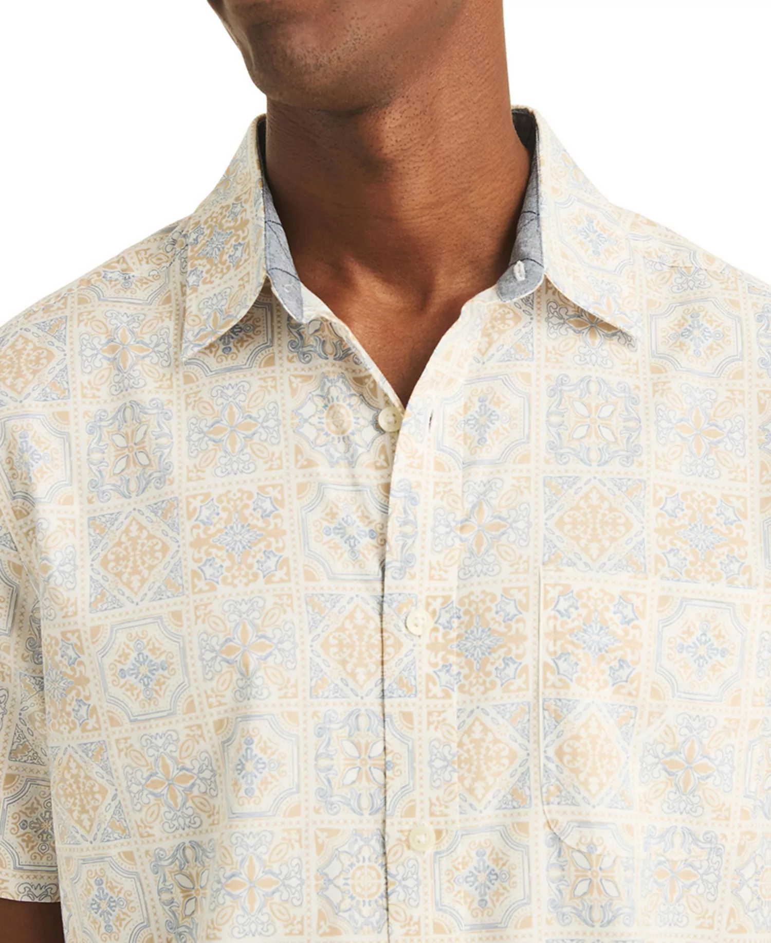 Men's Printed Short-Sleeve All-Over Print Shirt - Sail White - 2XL