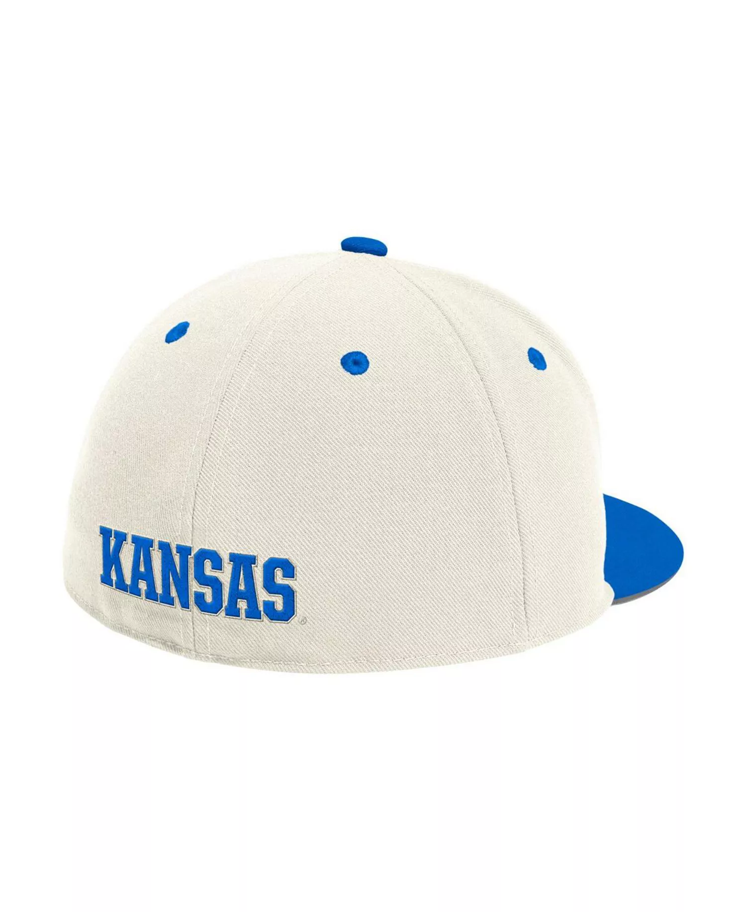 Men's Cream Kansas Jayhawks On-Field Fitted Baseball Hat - Cream - 7