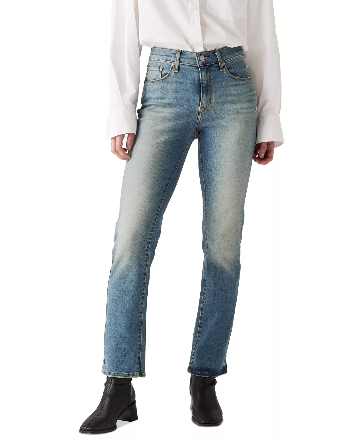Women's Classic Mid Rise Straight-Leg Jeans - Cave Wall - 10