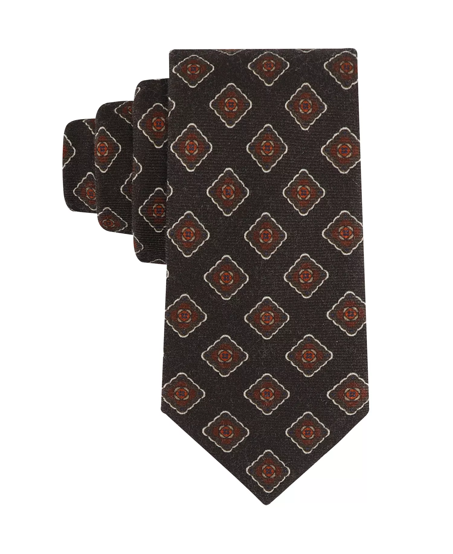 Men's Holden Medallion Print Tie - Brown - ONE SIZE