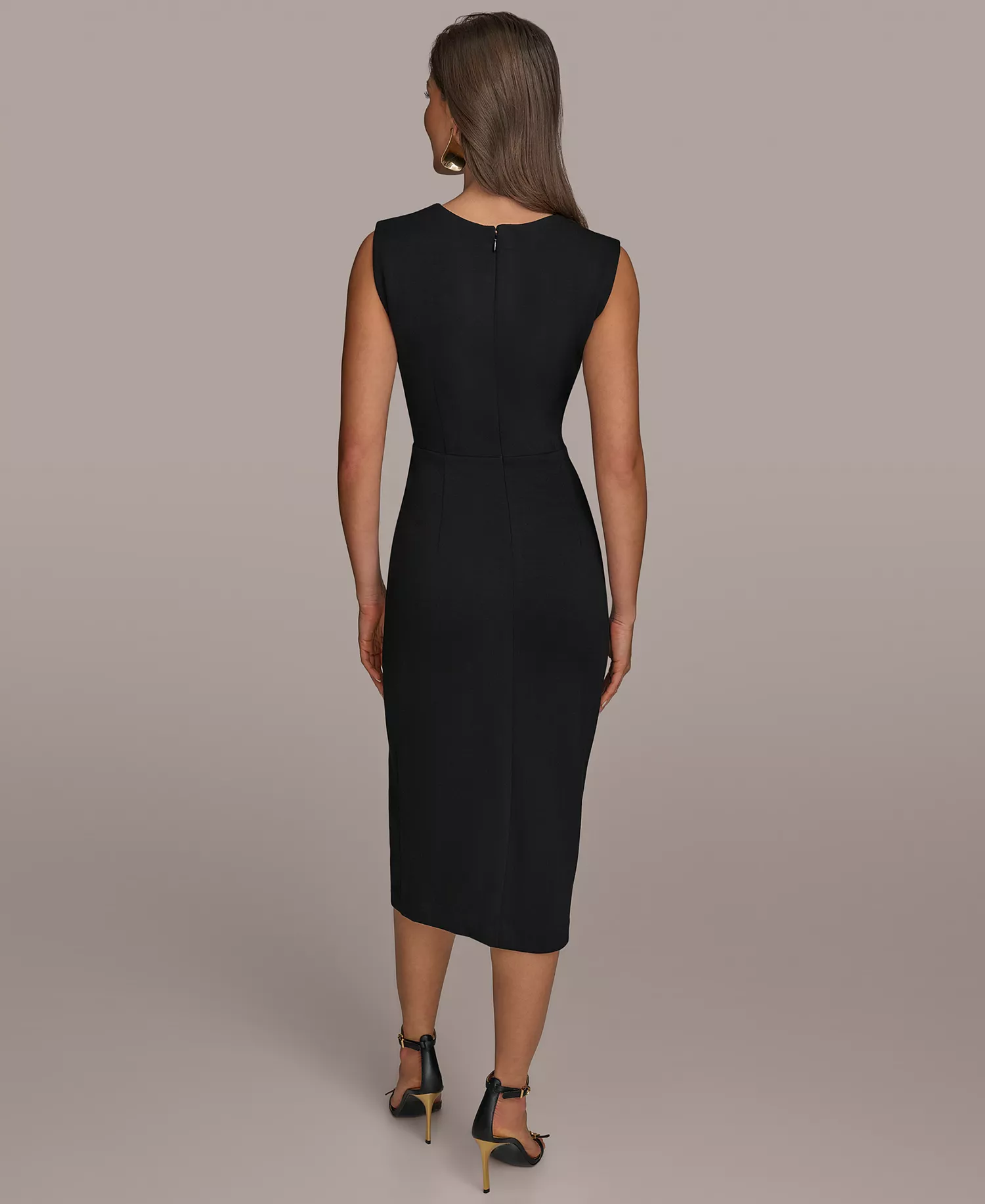 Women's Jewel-Neck Sheath Dress - Black - 10